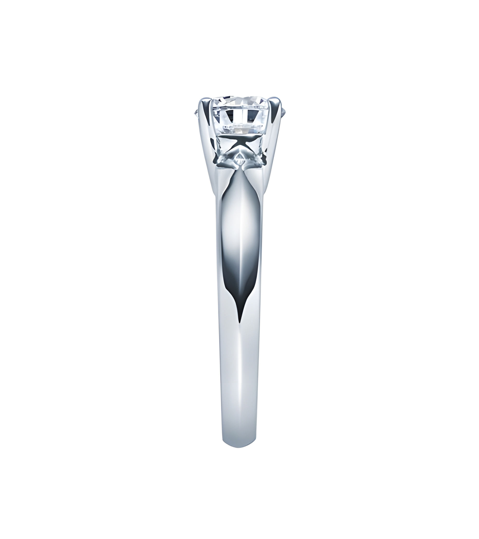 Clásico anillo de compromiso con diamante artificial de origen ético