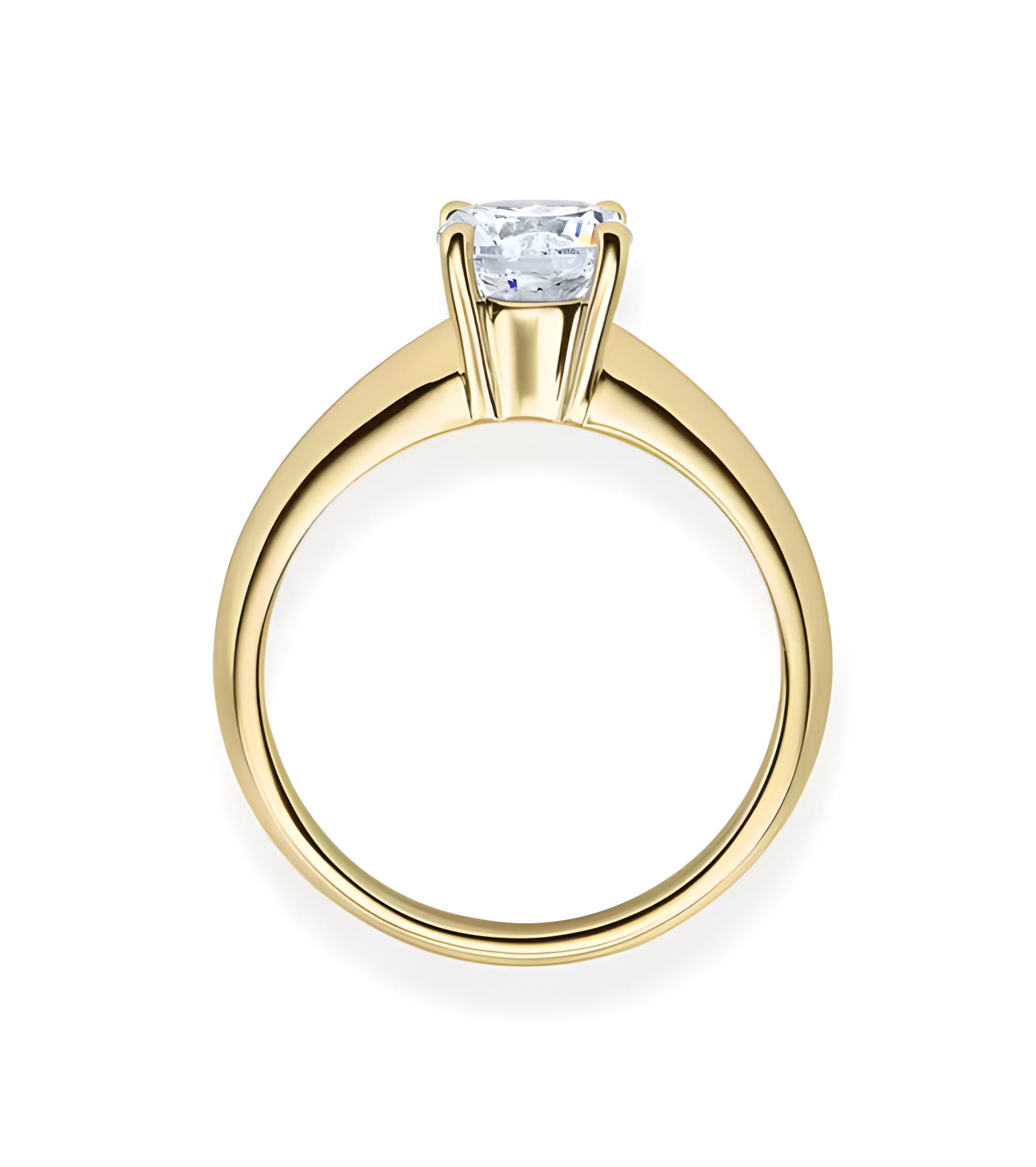 Clásico anillo de compromiso con diamante artificial de origen responsable