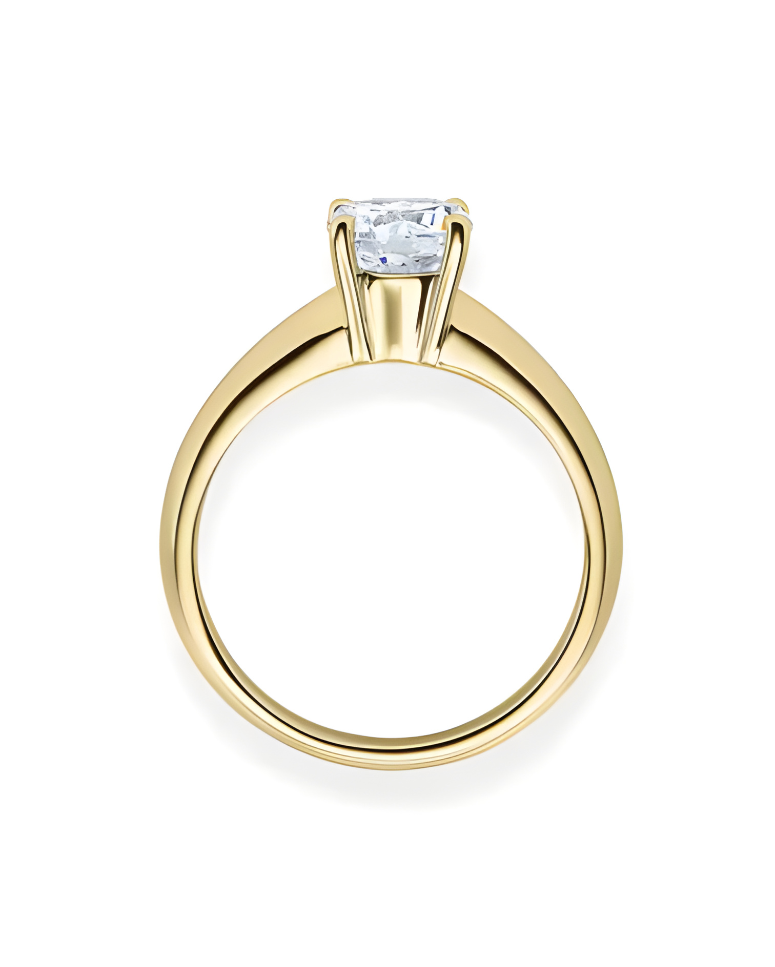 Clásico anillo de compromiso con diamante artificial de origen responsable