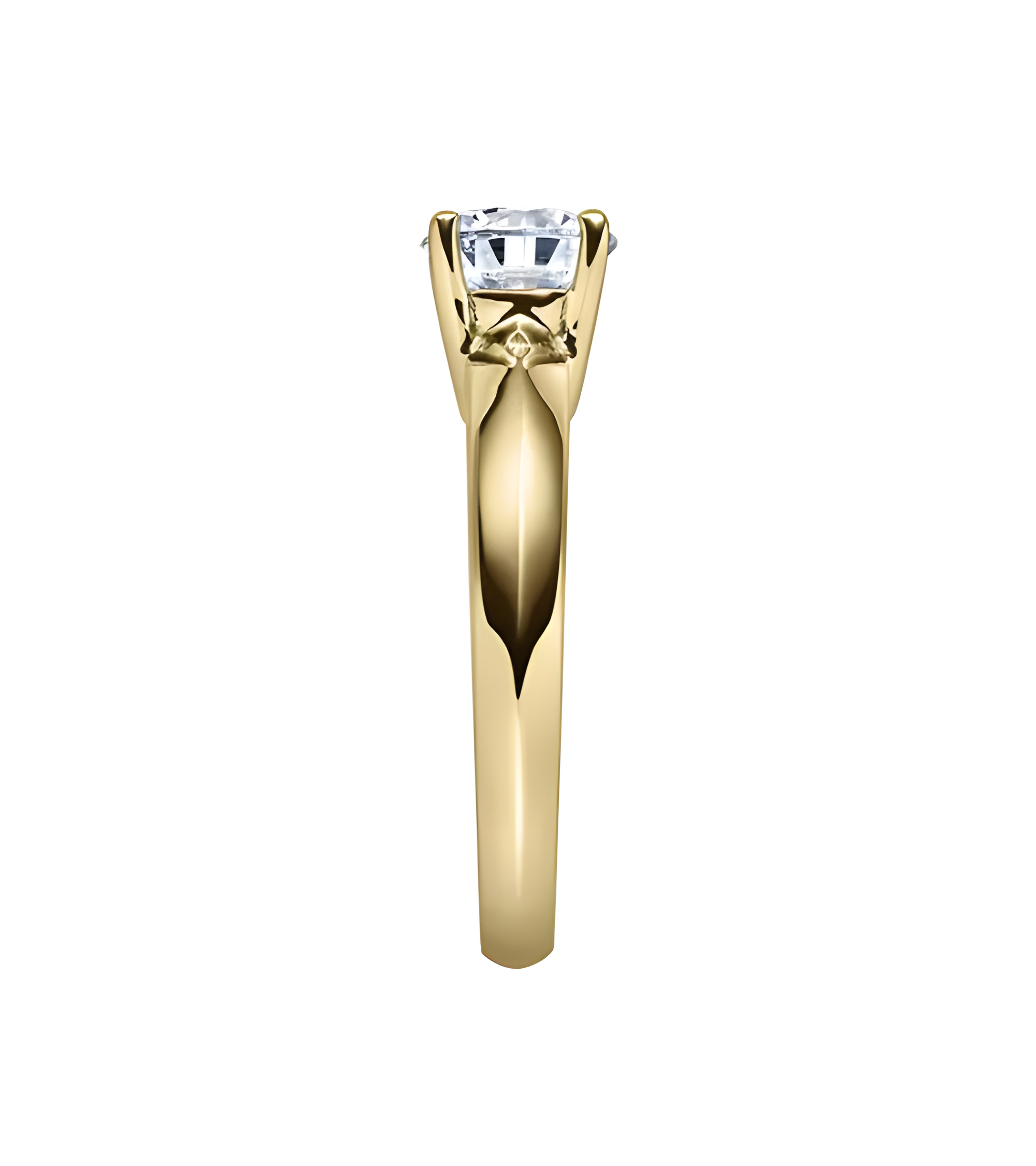 Clásico anillo de compromiso con diamante artificial de origen responsable
