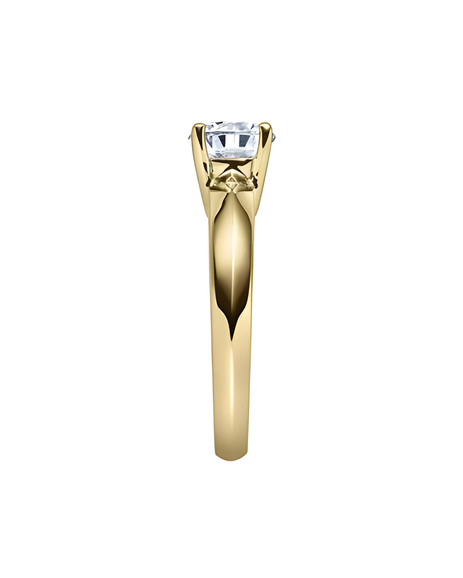 Clásico anillo de compromiso con diamante artificial de origen responsable