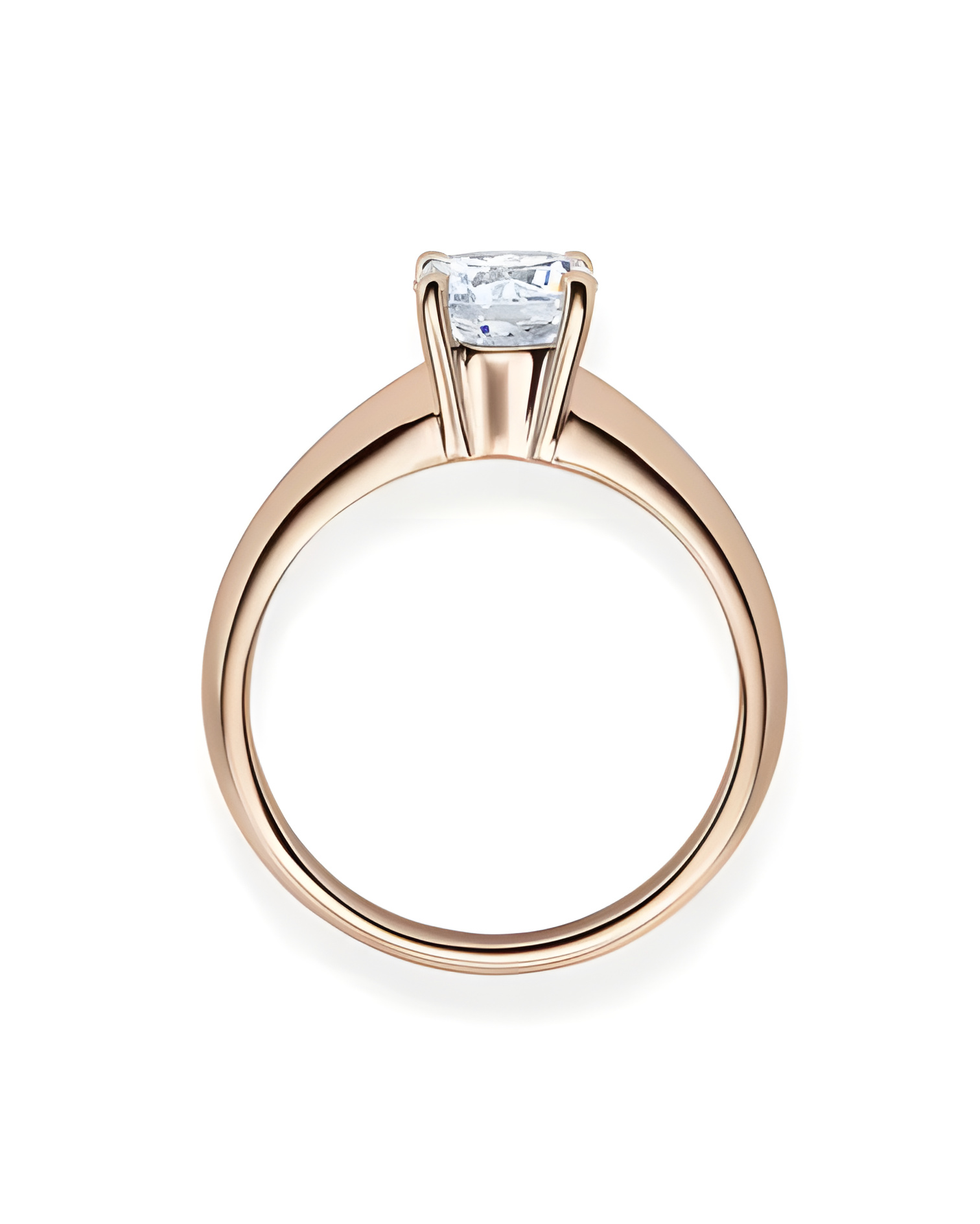 Clásico anillo de compromiso con diamante artificial de origen responsable