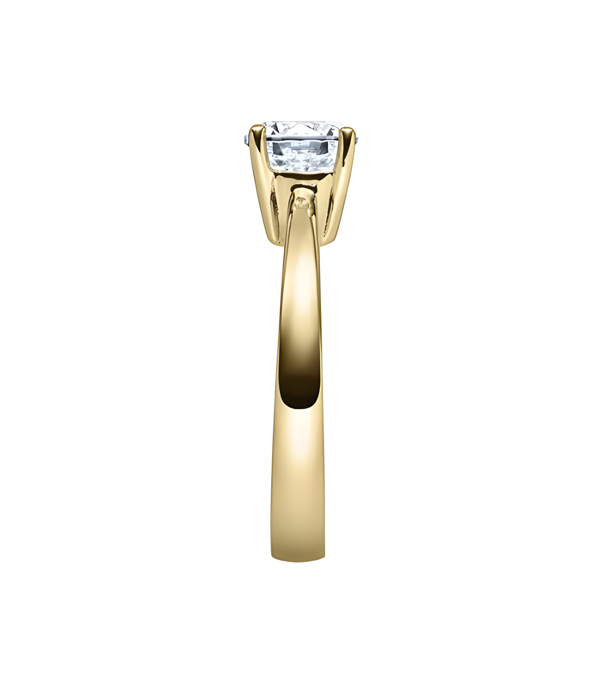 Gold engagement ring with synthetic diamond | Staring