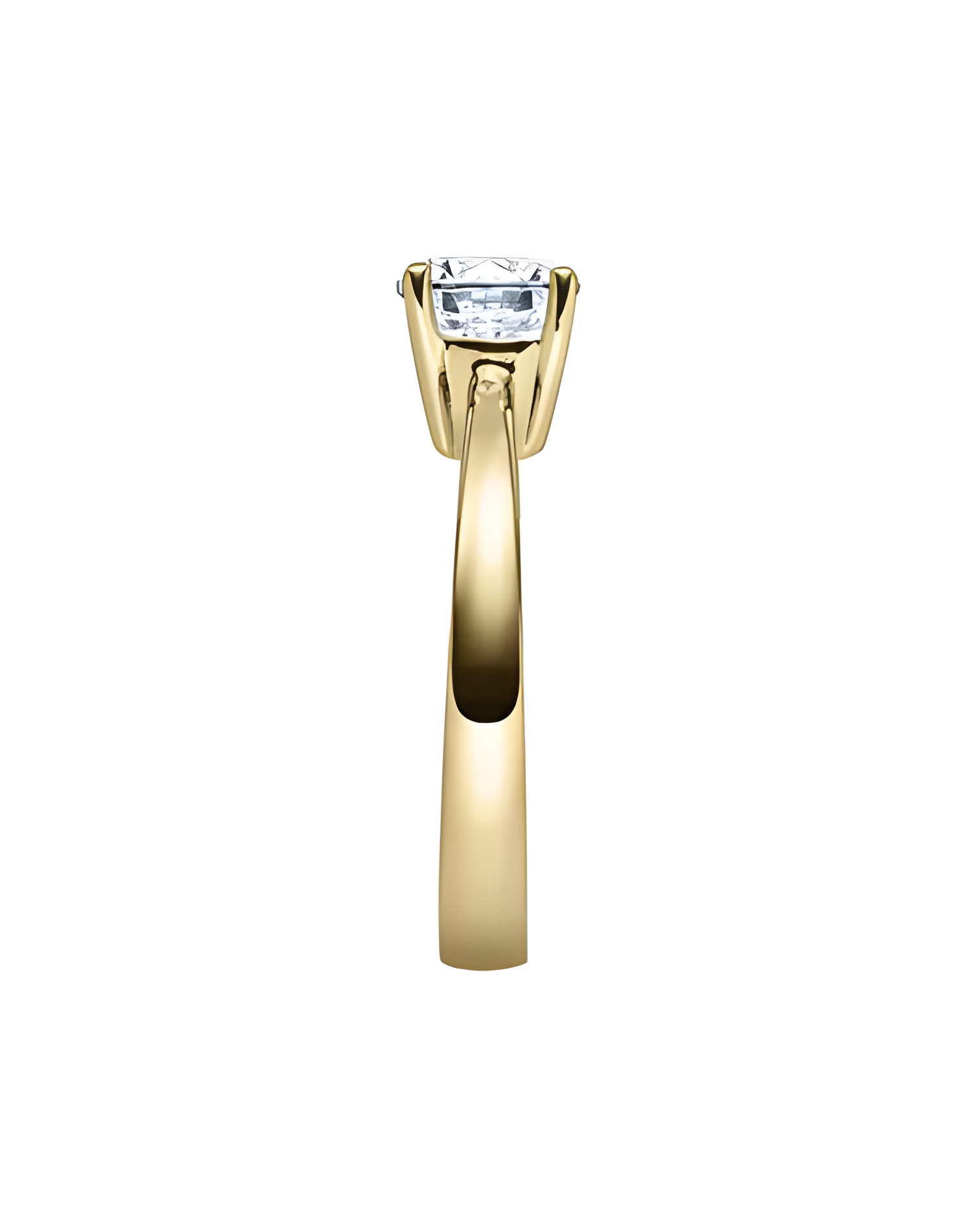 Clásico anillo de compromiso con diamante artificial de origen ético