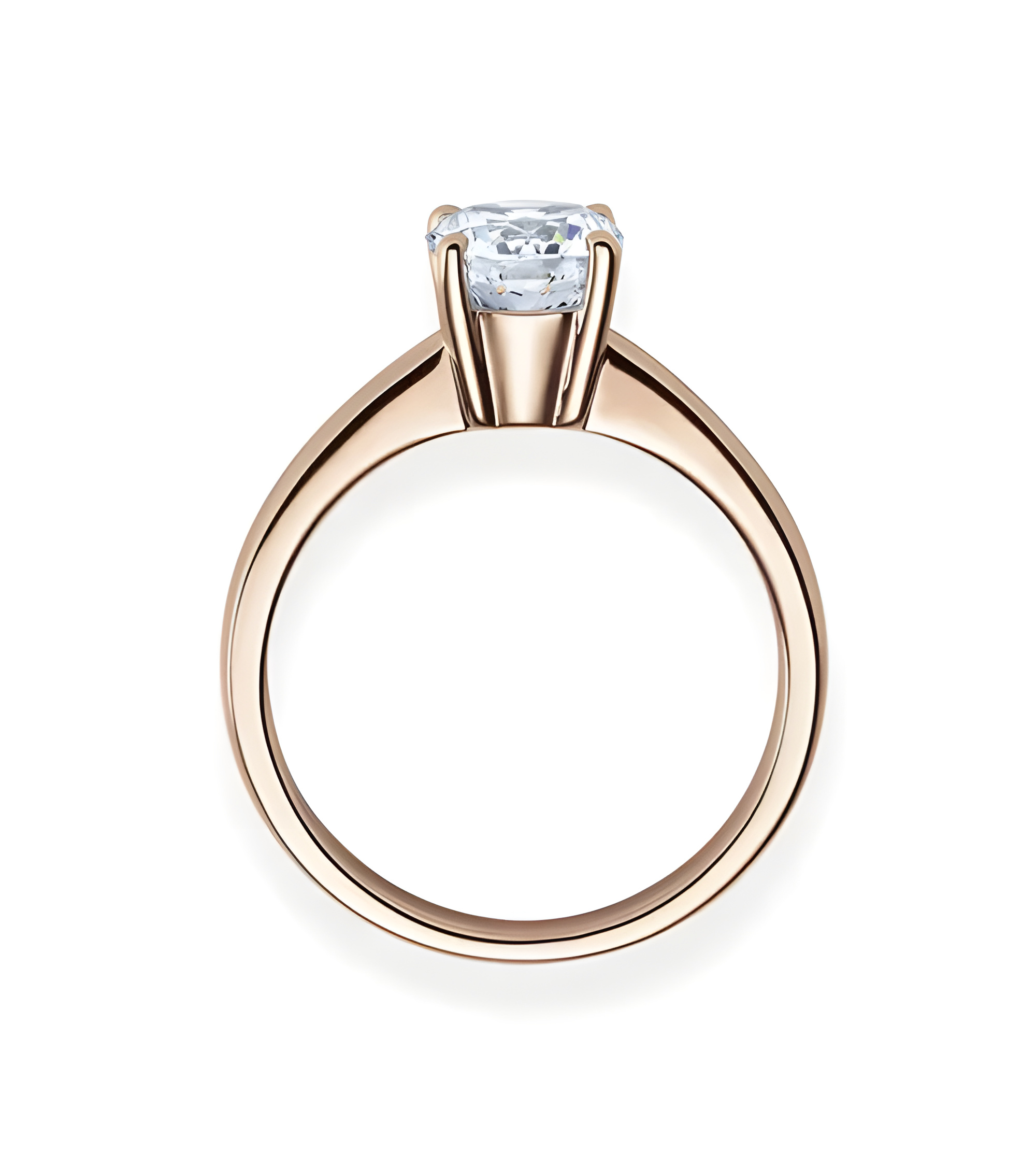Anillo solitario minimalista en oro rosa | Staring