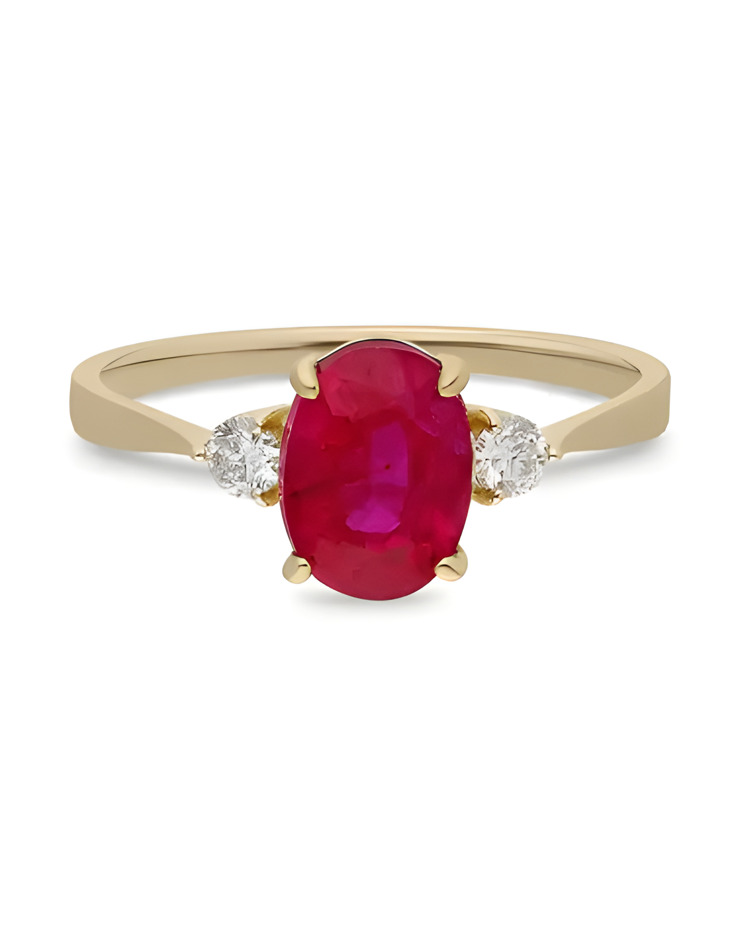 Anillos de compromiso de oro con rubíes y diamantes | Staring