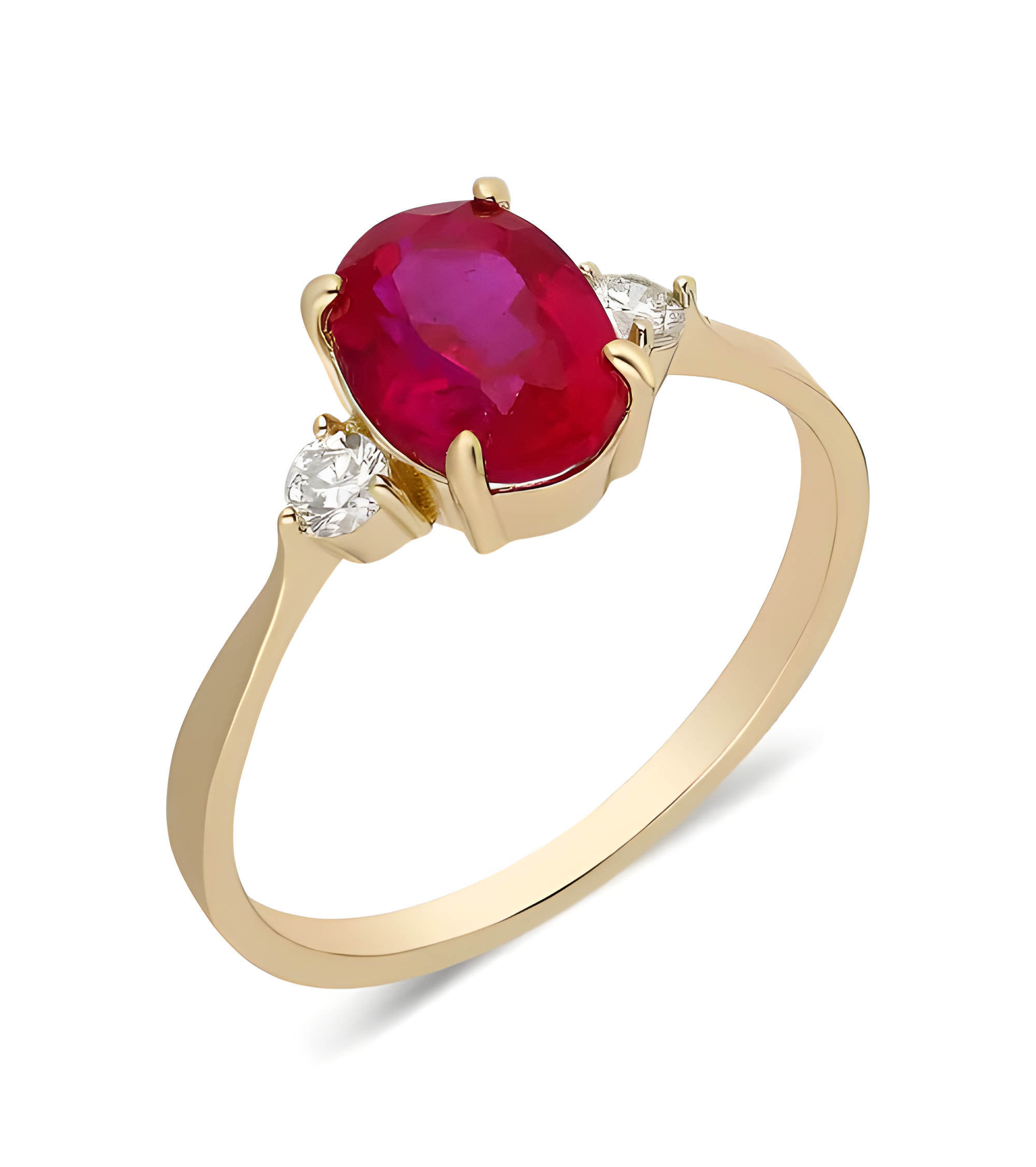 Anillos de compromiso de oro con rubíes y diamantes | Staring