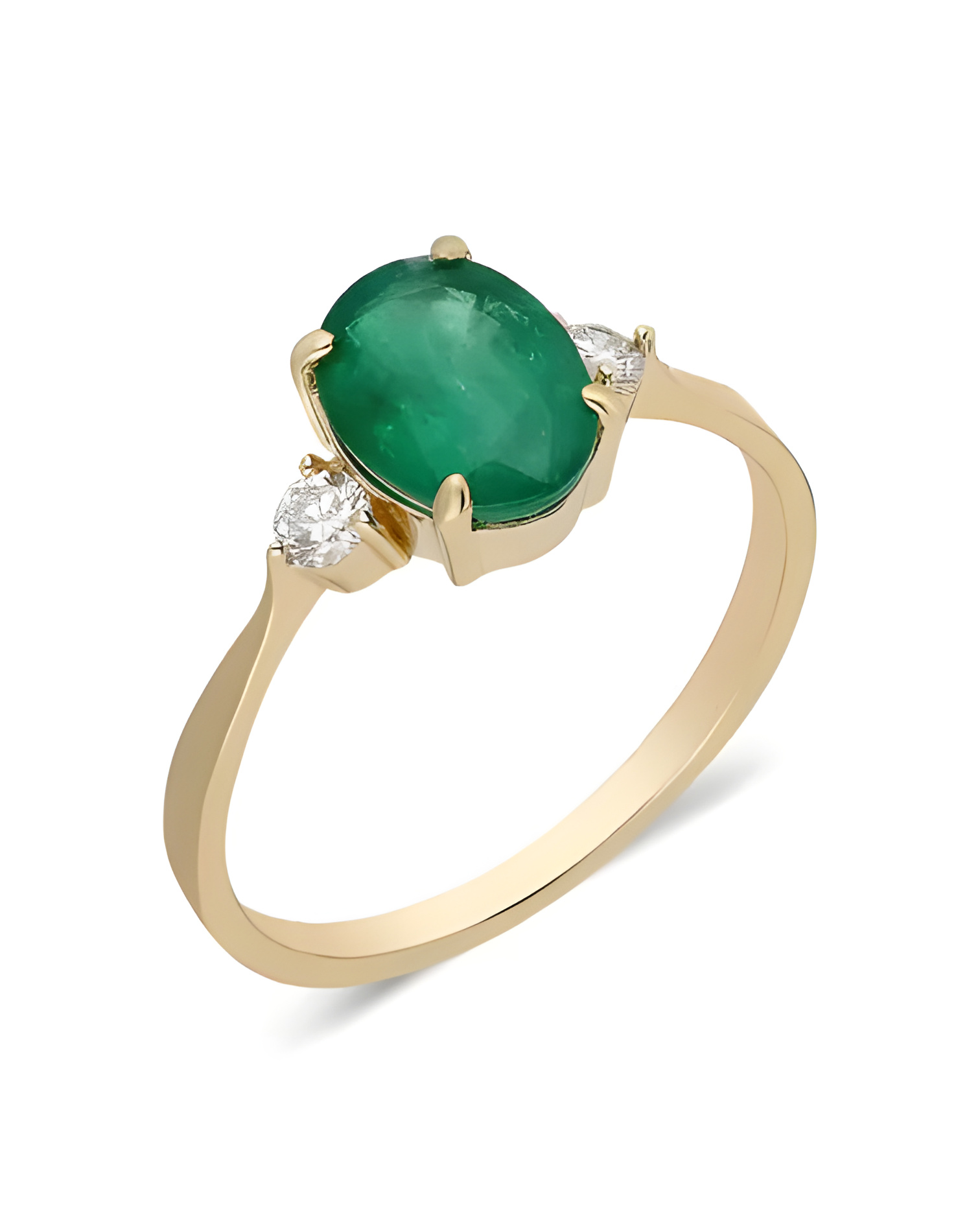 Anells de compromís d'or amb maragdes i diamants | Staring