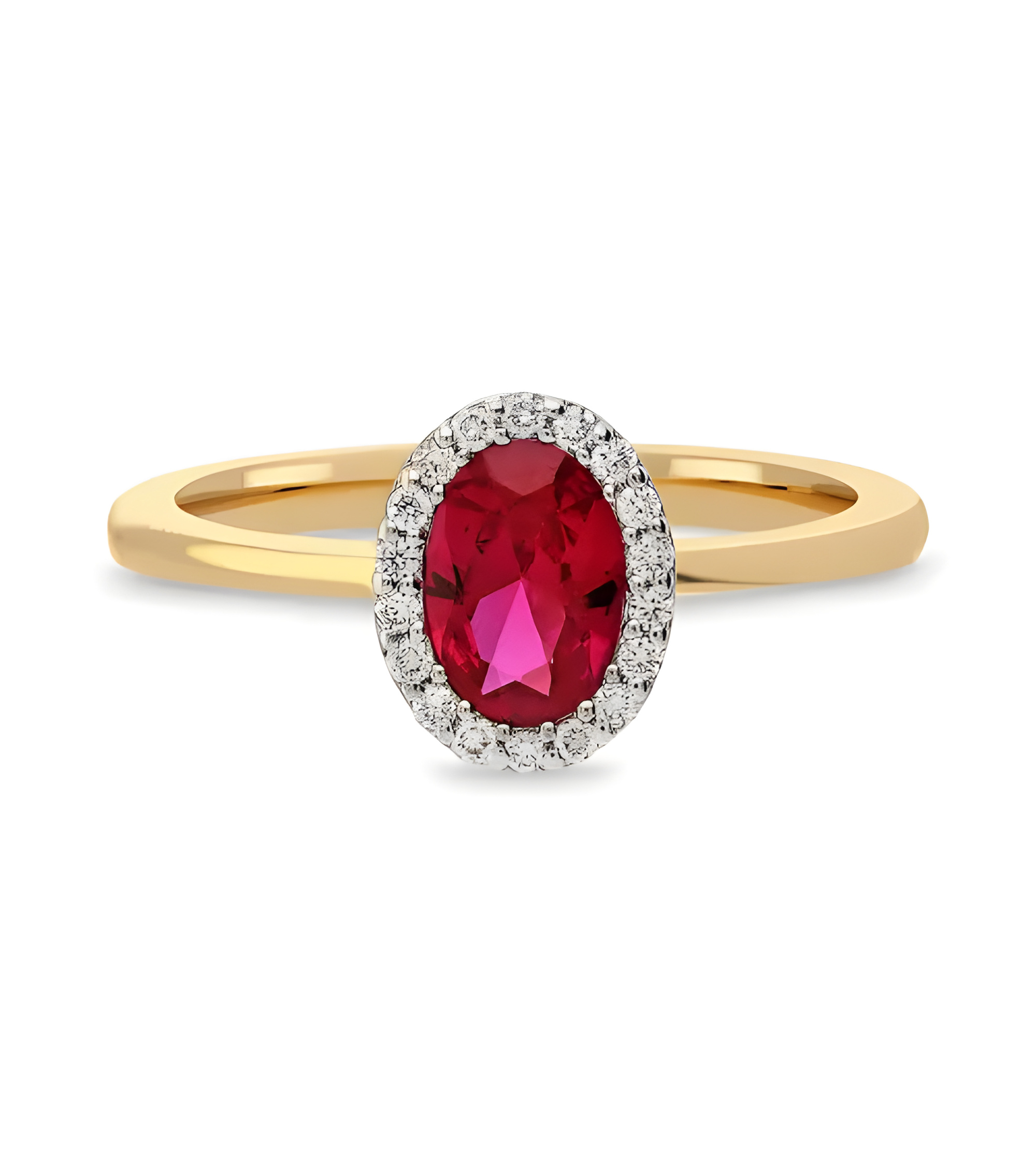 Anillos de compromiso de oro con rubíes y diamantes | Staring