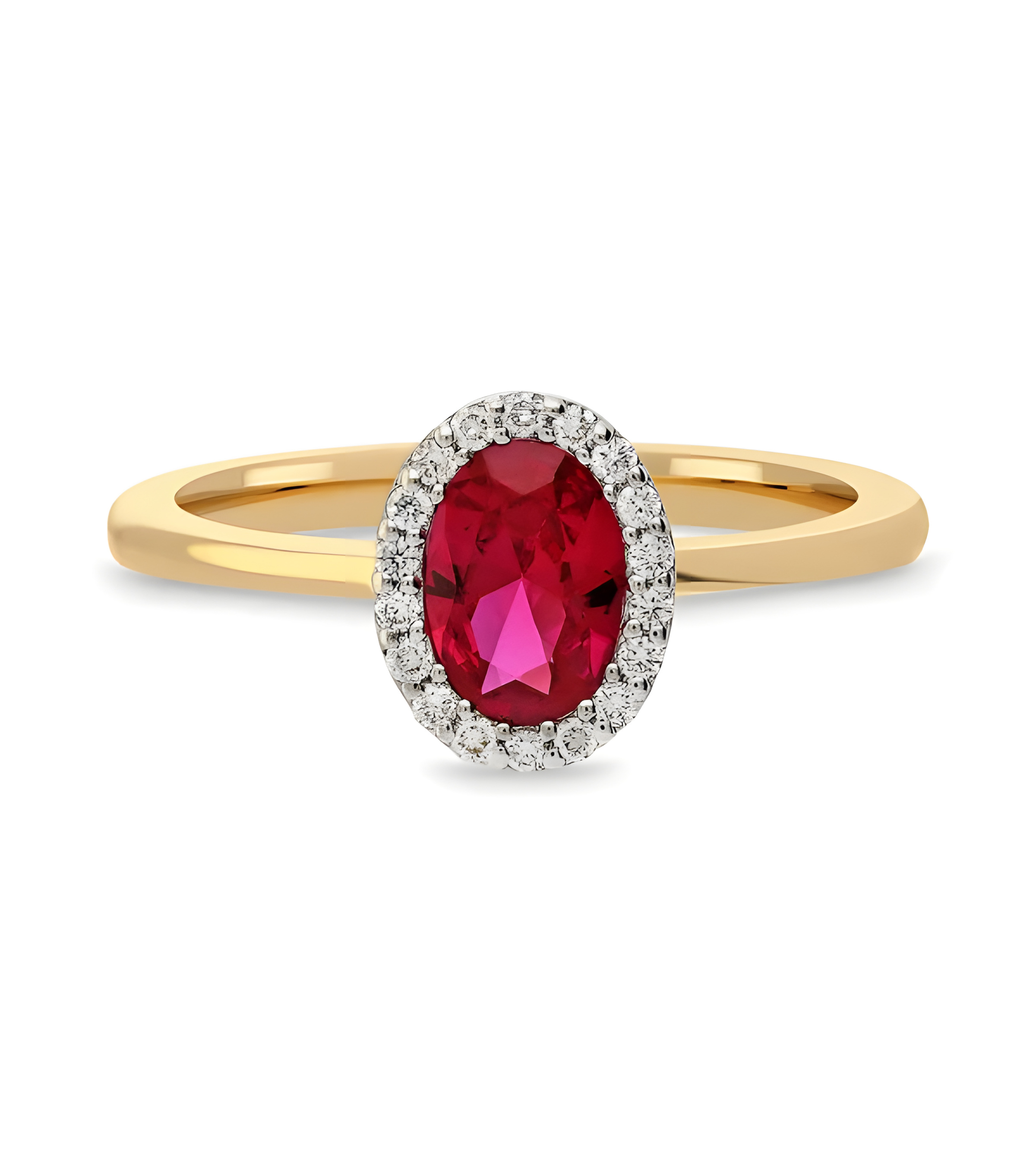 Anillos de compromiso de oro con rubíes y diamantes | Staring