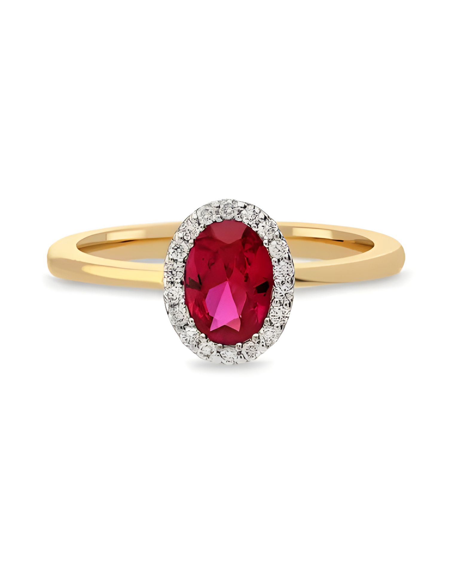 Anillos de compromiso de oro con rubíes y diamantes | Staring