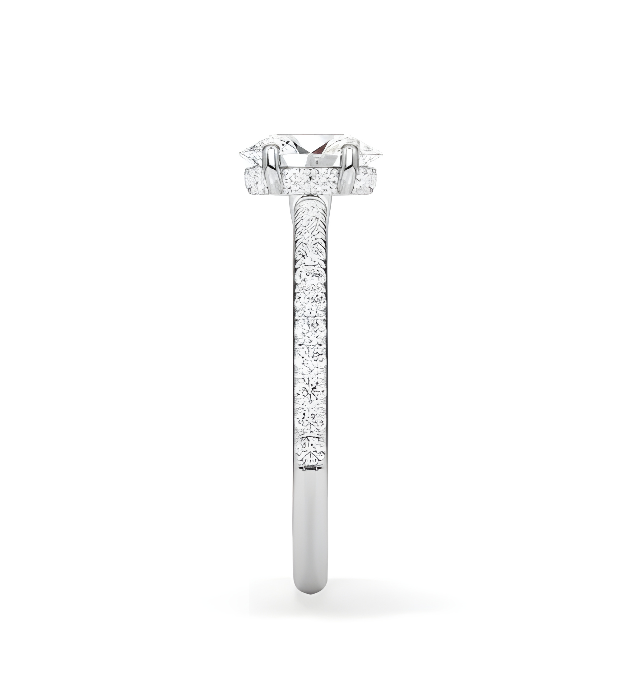 Anillos de compromiso pavé con diamantes artificiales de laboratorio