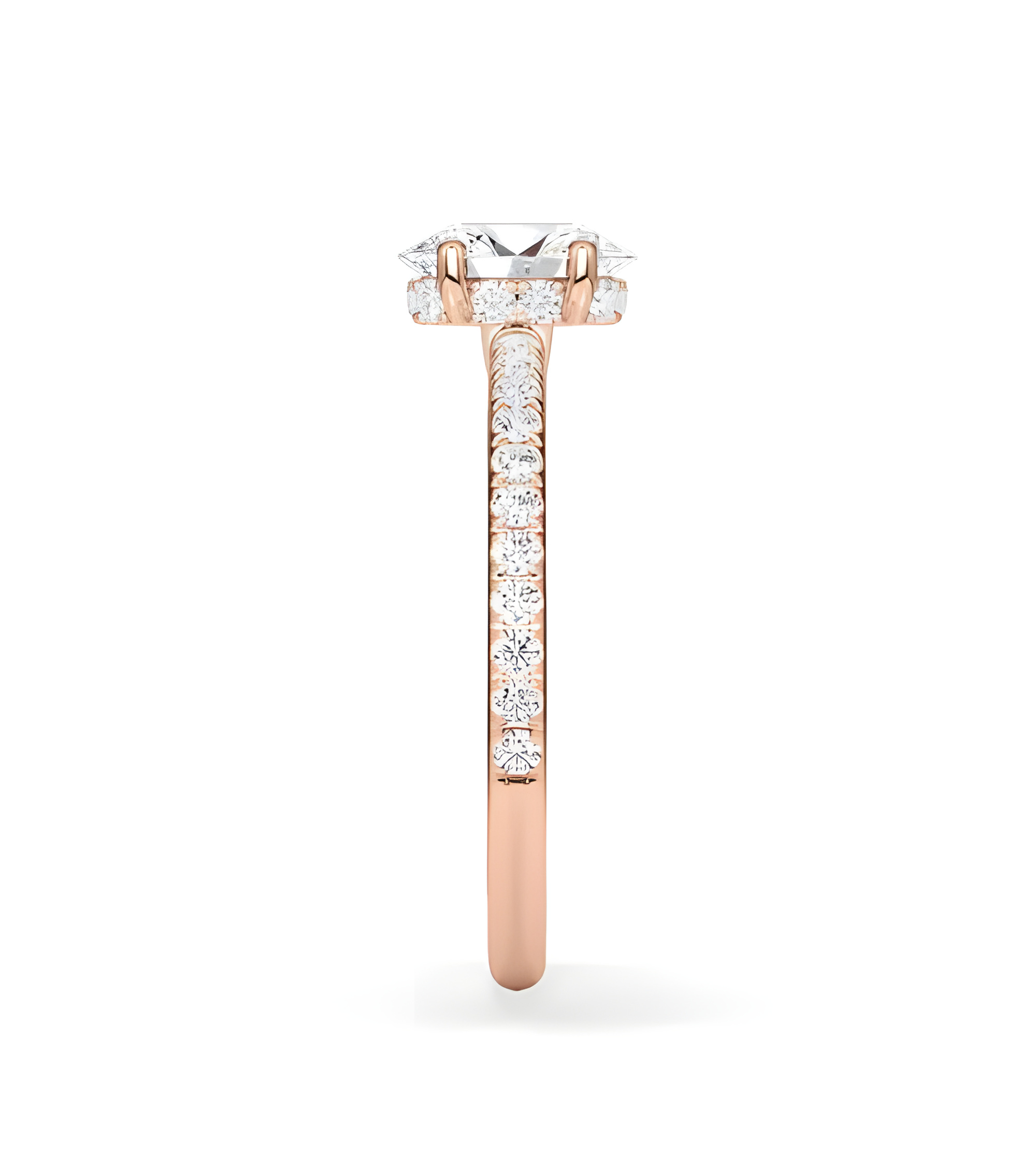 Anillos en oro rosa de compromiso con oval lab diamond | Staring