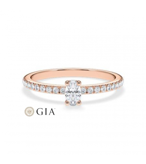 Anillos compromiso con diamantes talla oval certificados | Staring