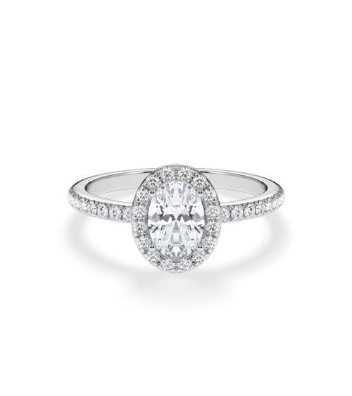 Anillos de compromiso halo con diamantes certificados  | Staring