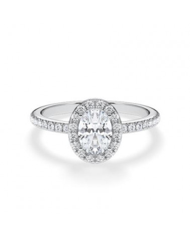 Anillos de compromiso halo con diamantes certificados  | Staring