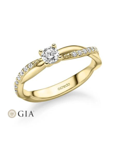 Anillos de compromiso combinados en oro amarillo | Staring