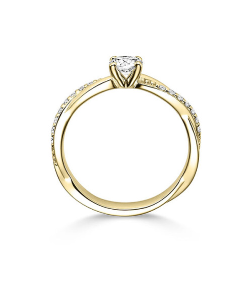 Anillos de compromiso combinados en oro amarillo | Staring
