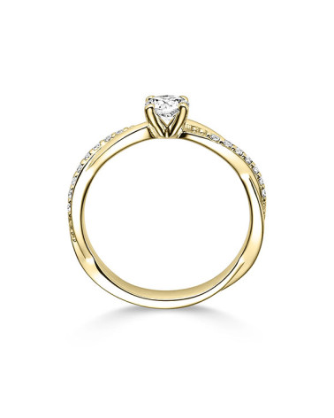 Anillos de compromiso combinados en oro amarillo | Staring