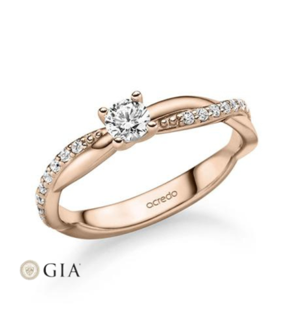 Anillos de compromiso combinados en oro rosa | Staring
