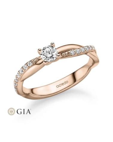 Anillos de compromiso combinados en oro rosa | Staring
