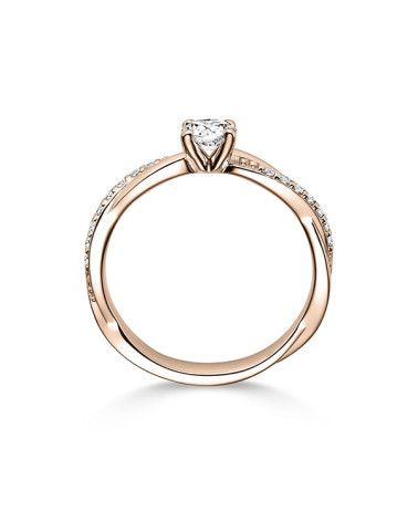 Anillos de compromiso combinados en oro rosa | Staring