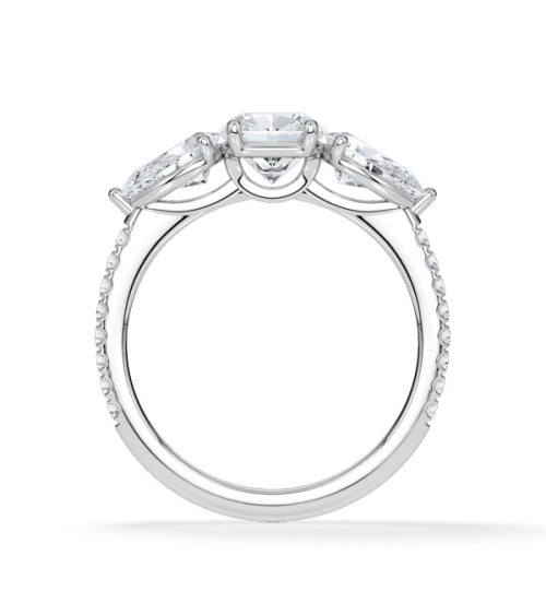Gold or platinum engagement ring with various diamond cuts | Starting