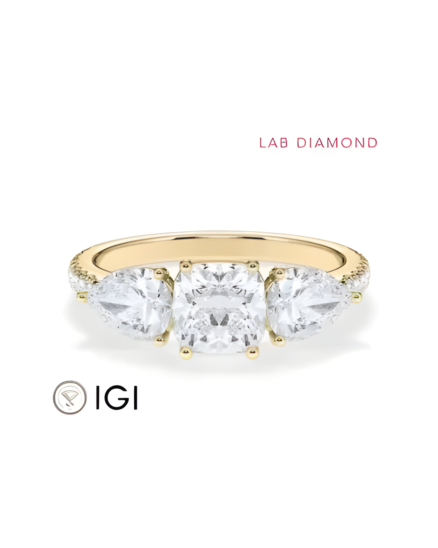 Gold or platinum engagement ring with various diamond cuts | Staring