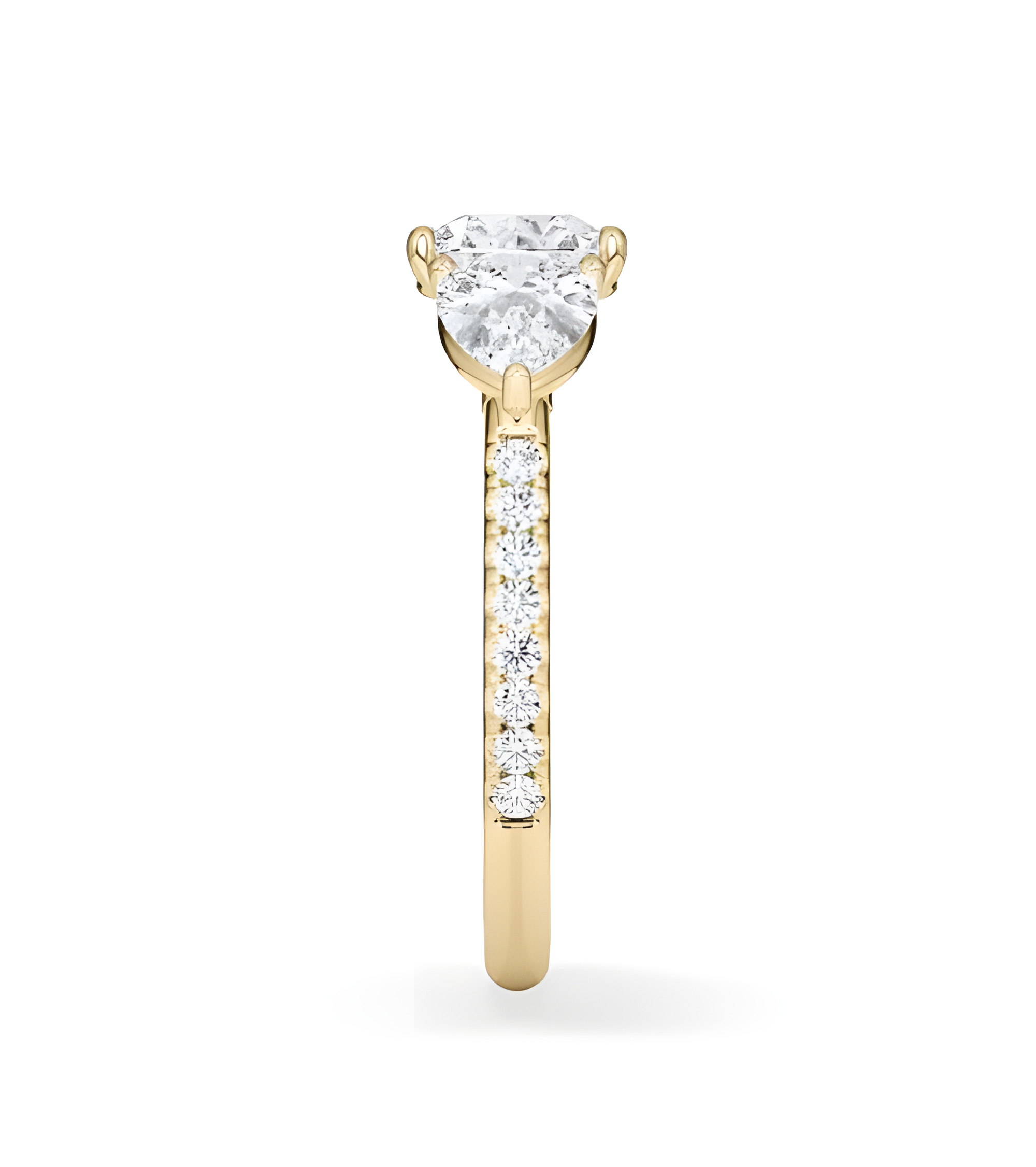 Gold or platinum engagement ring with various diamond cuts | Staring