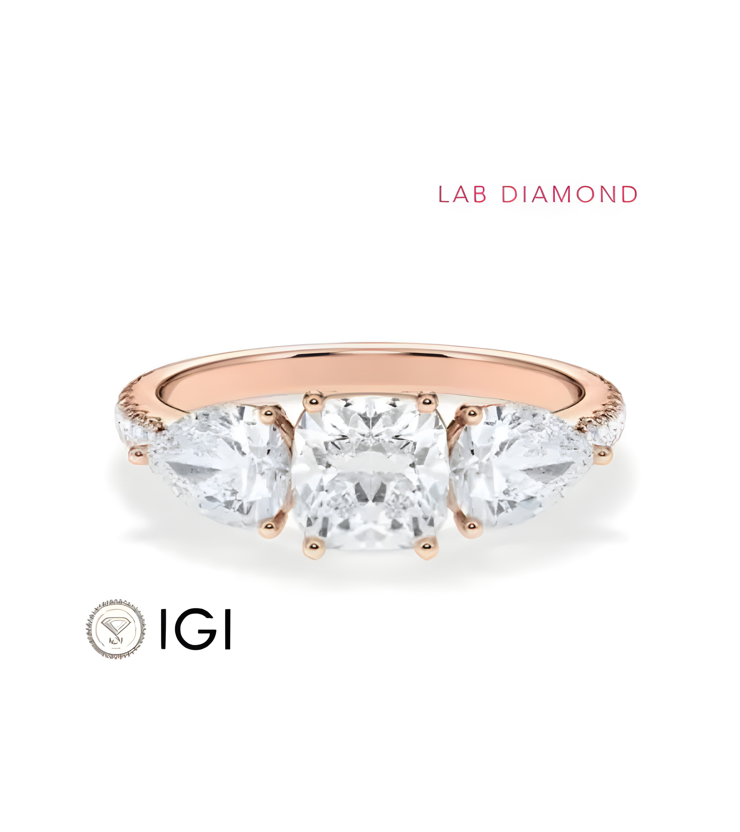 Anillo de compromiso de oro o platino con distintos cortes de diamante | Staring