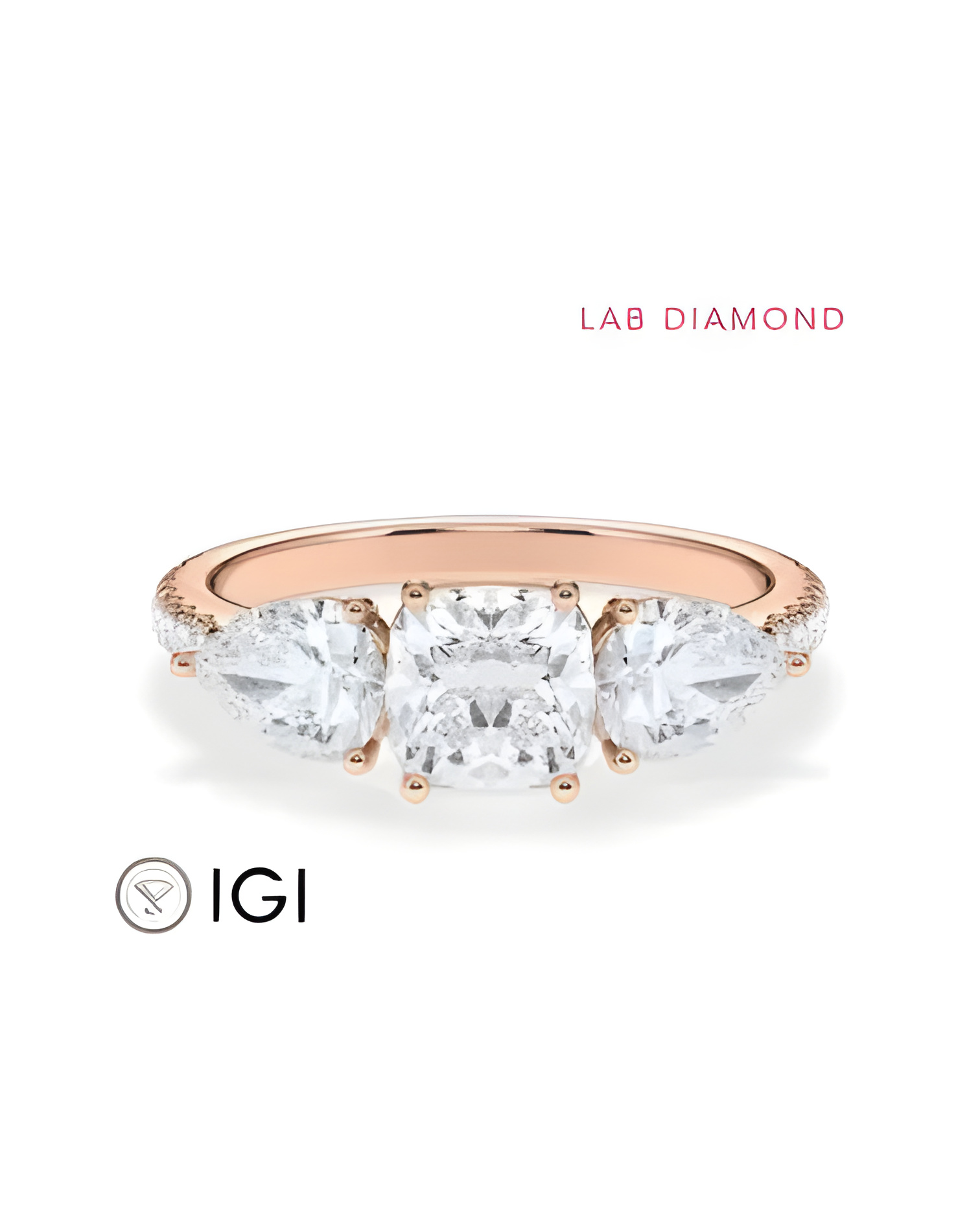 Anillo de compromiso de oro o platino con distintos cortes de diamante | Staring