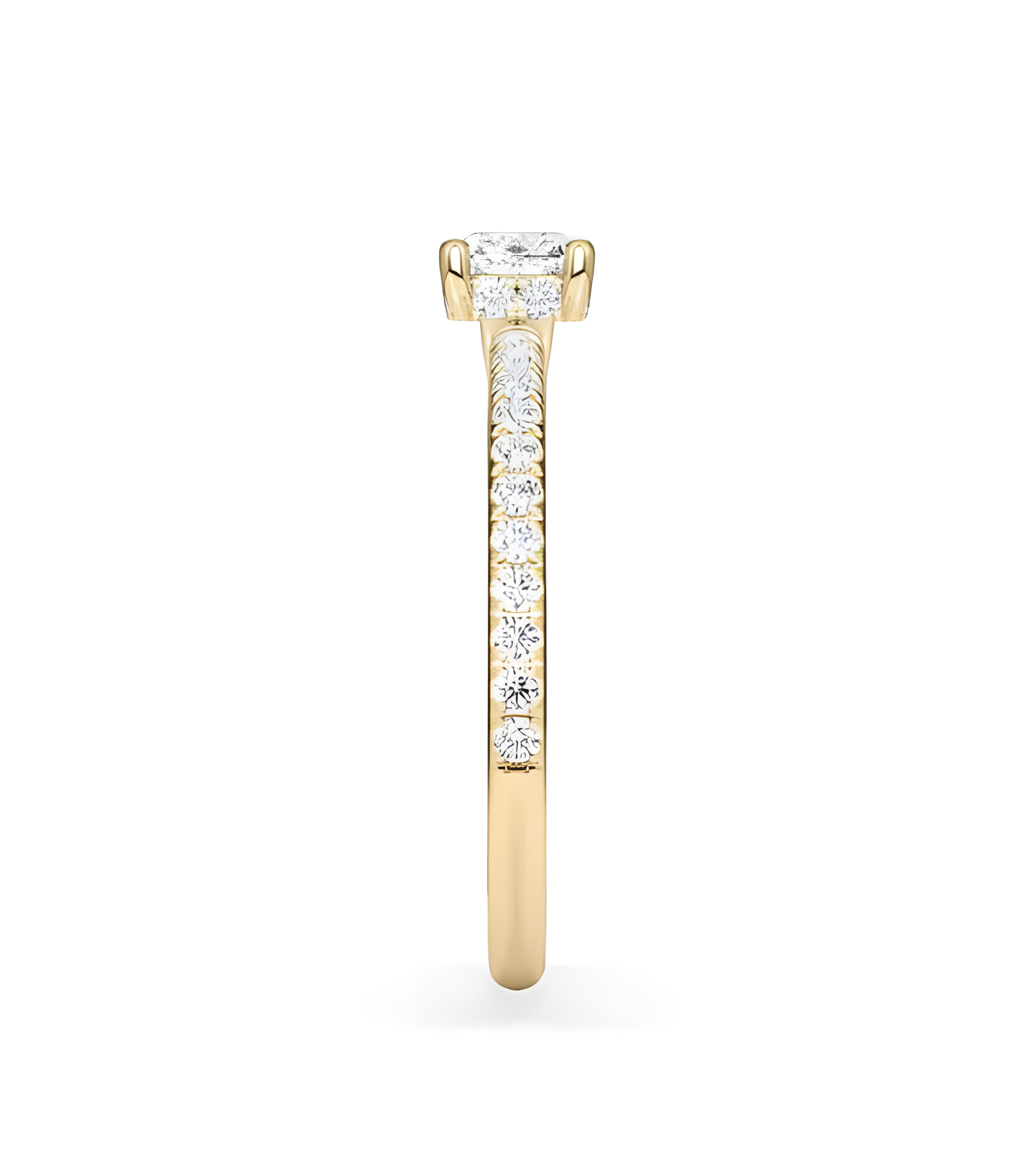Anillos de compromiso pavé con diamantes sotenibles de laboratorio