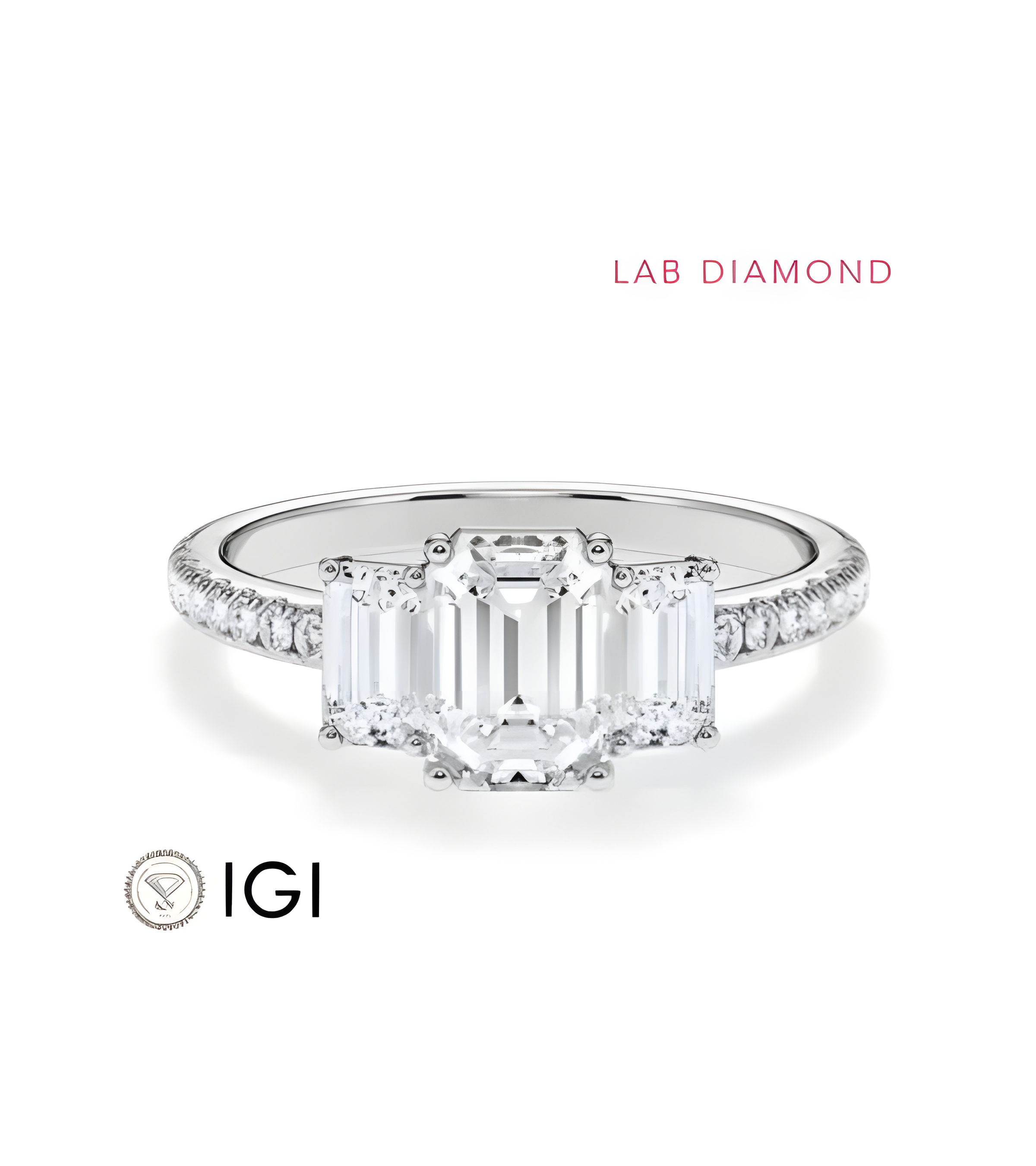 Gold or platinum engagement ring with radiant cut | Starting