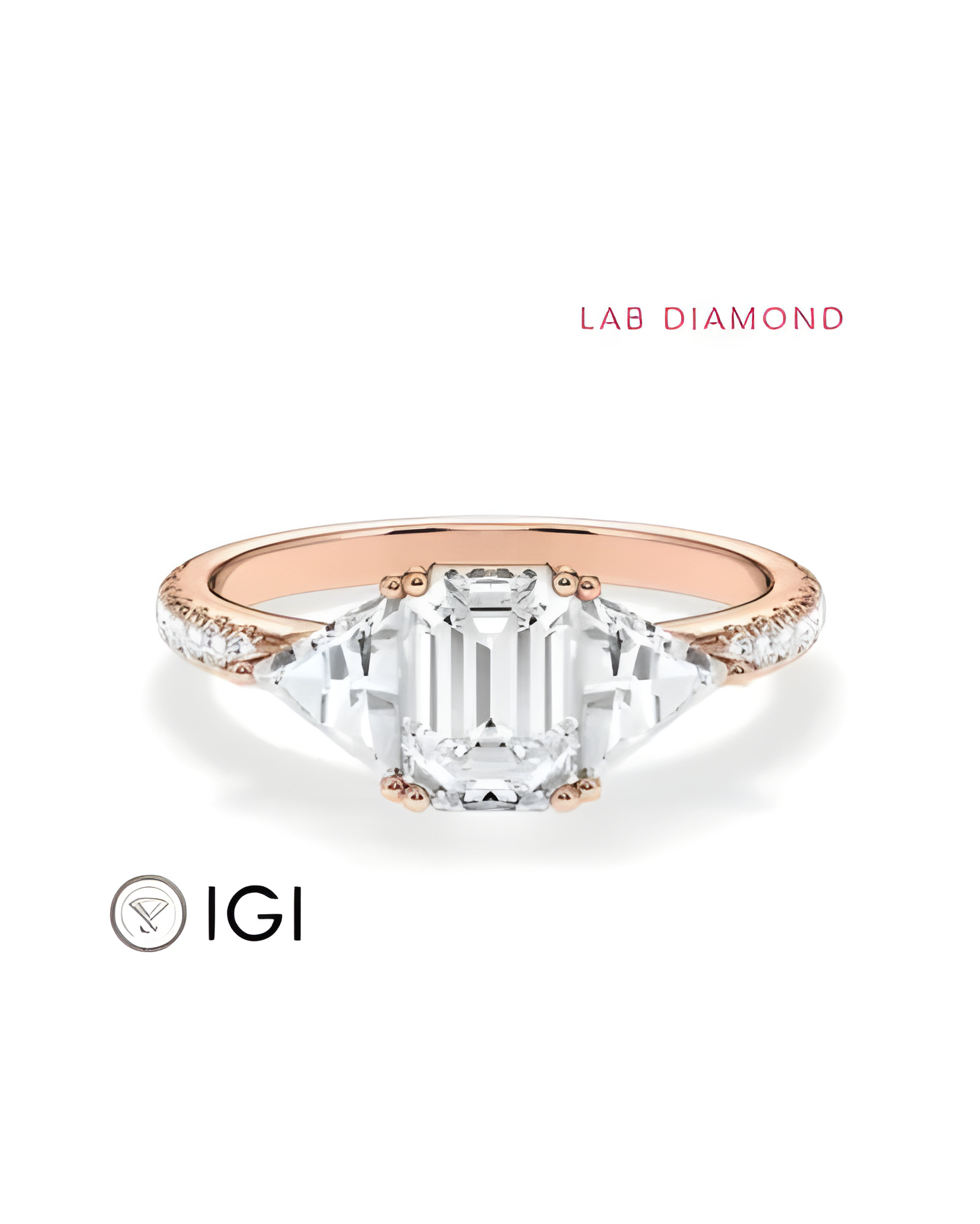 Gold or platinum engagement ring with various diamond cuts | Staring