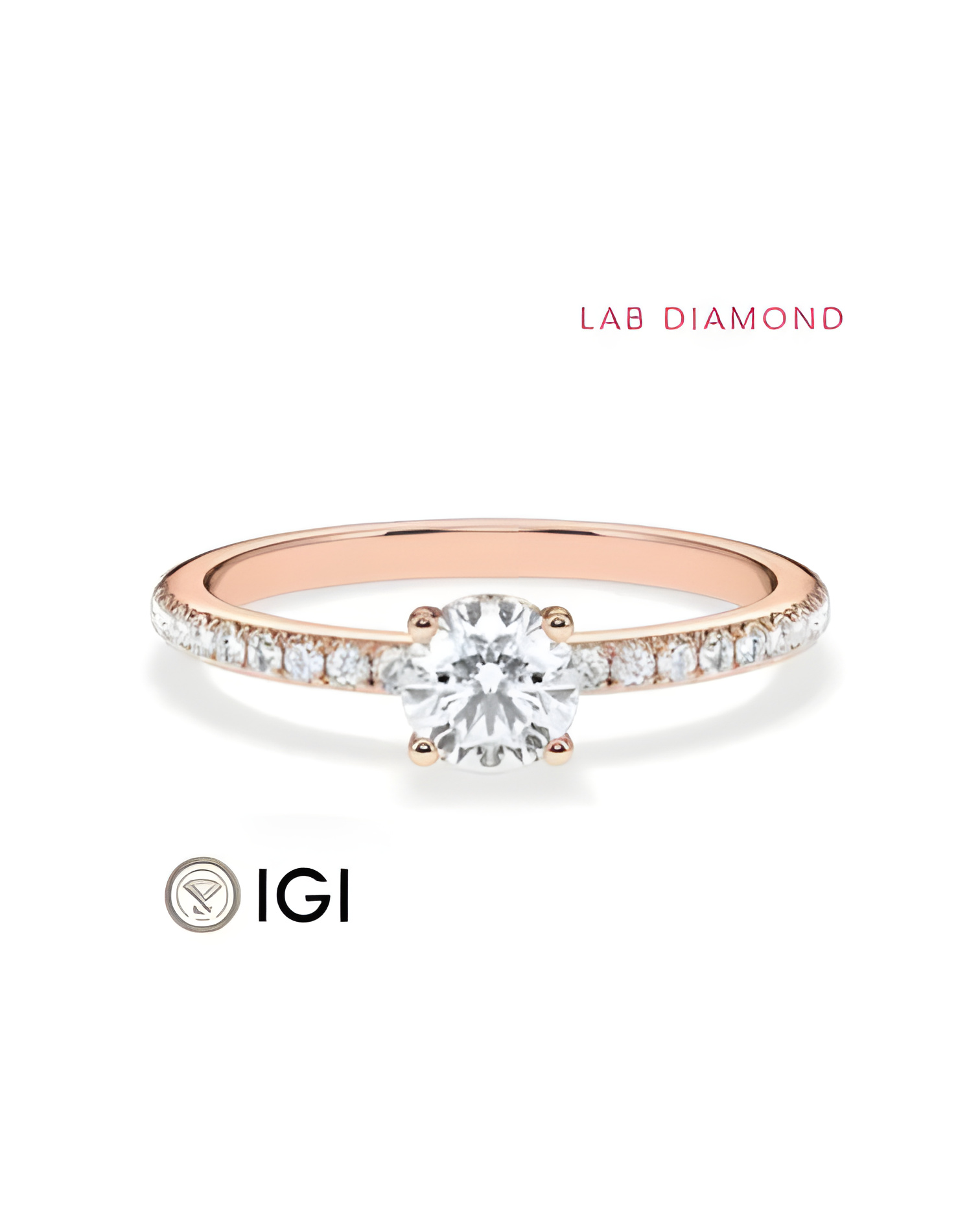Pavé engagement rings with ethical lab-grown diamonds
