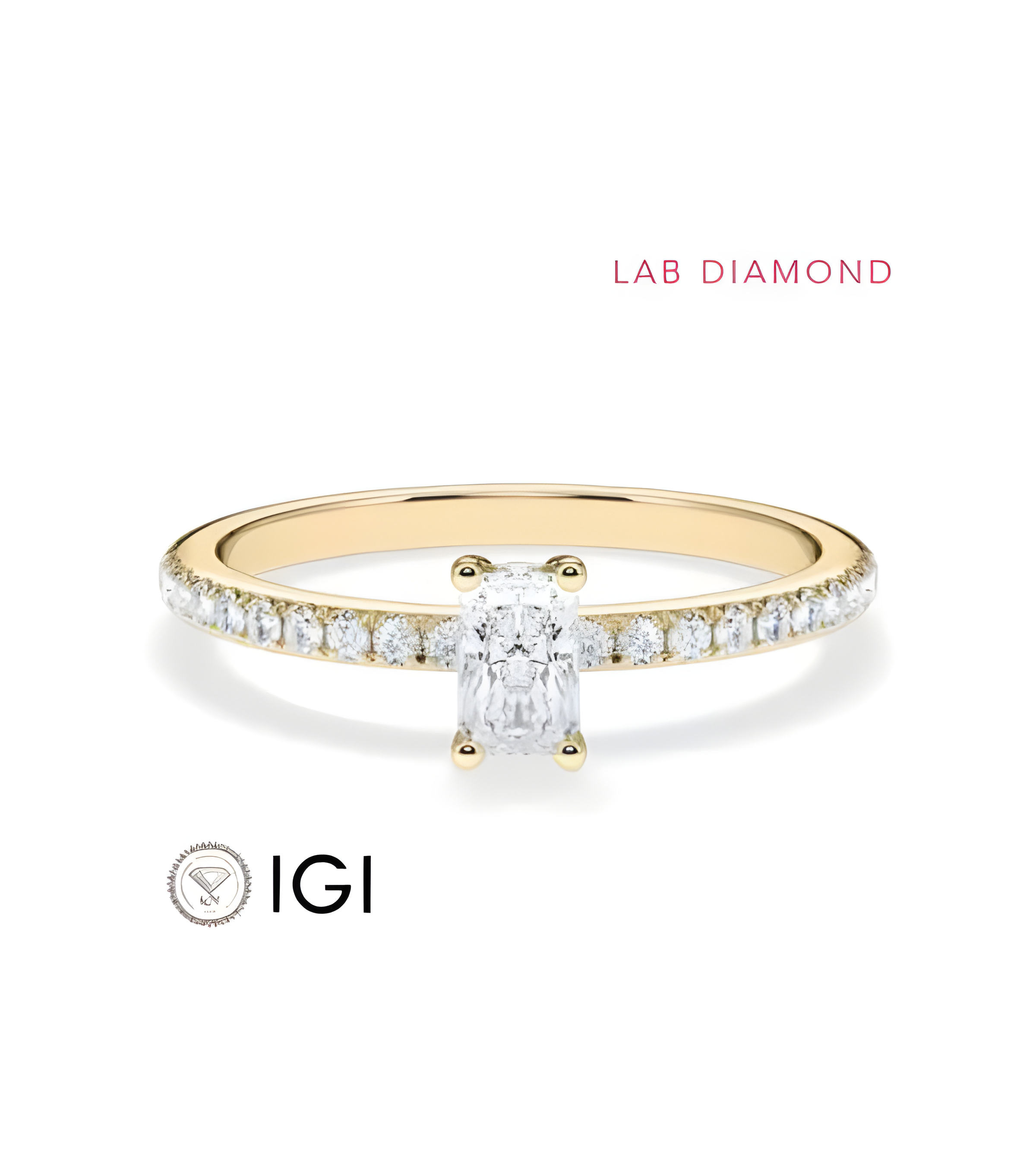Combined Pavé  engagement rings with lab-grown diamonds | Staring