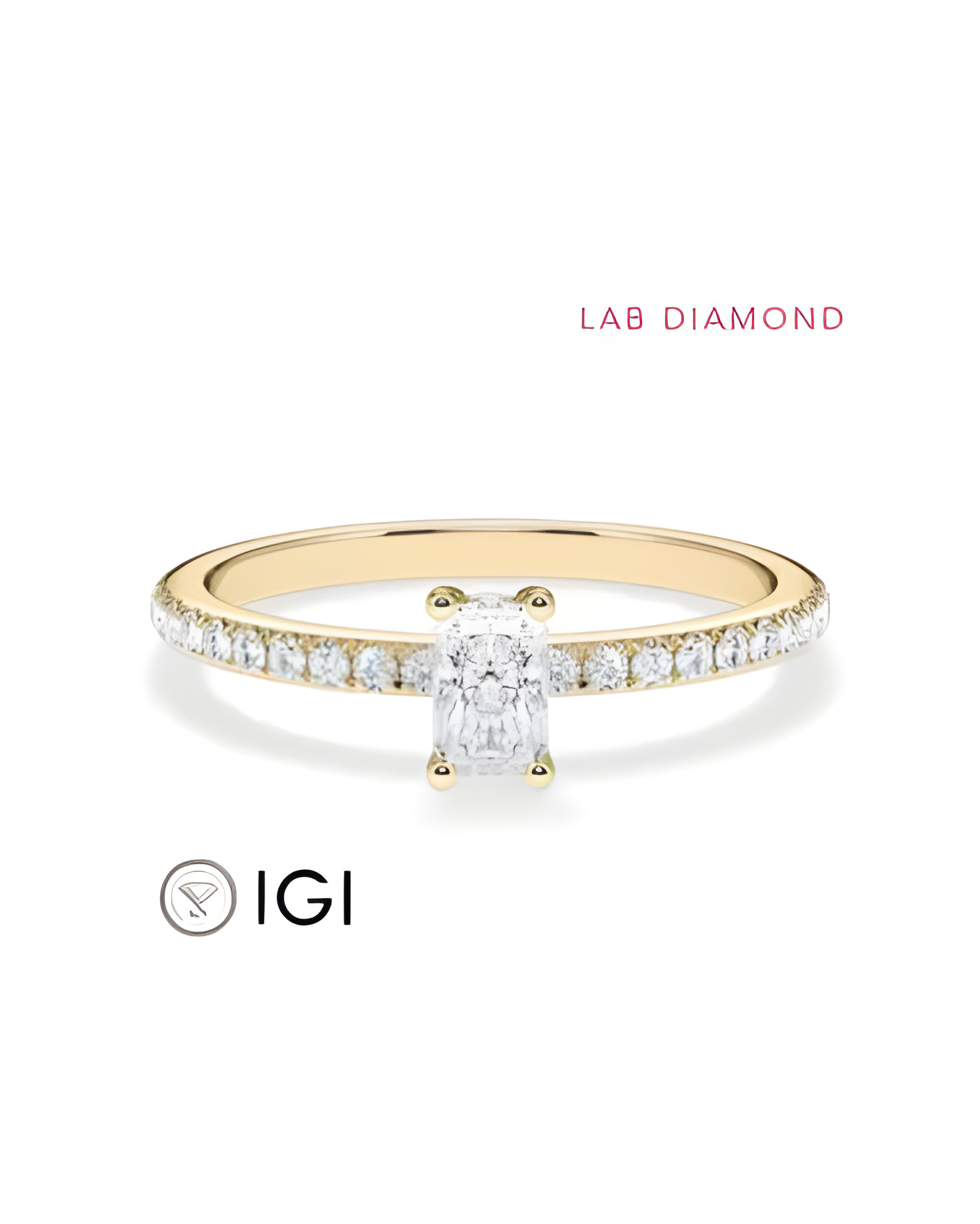 Combined Pavé  engagement rings with lab-grown diamonds | Staring