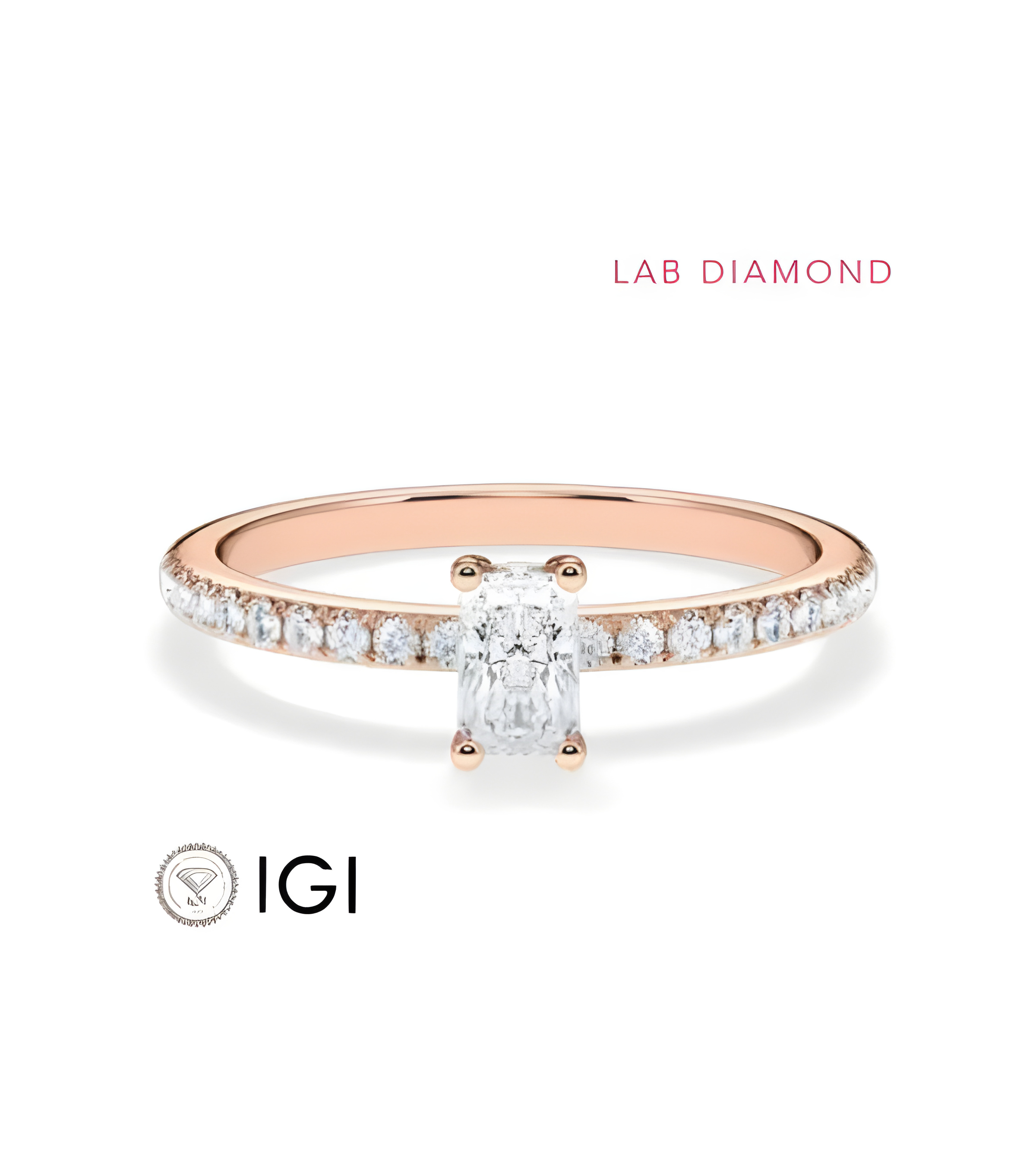 Anells de compromís pavé amb diamants ètics de laboratori | Staring