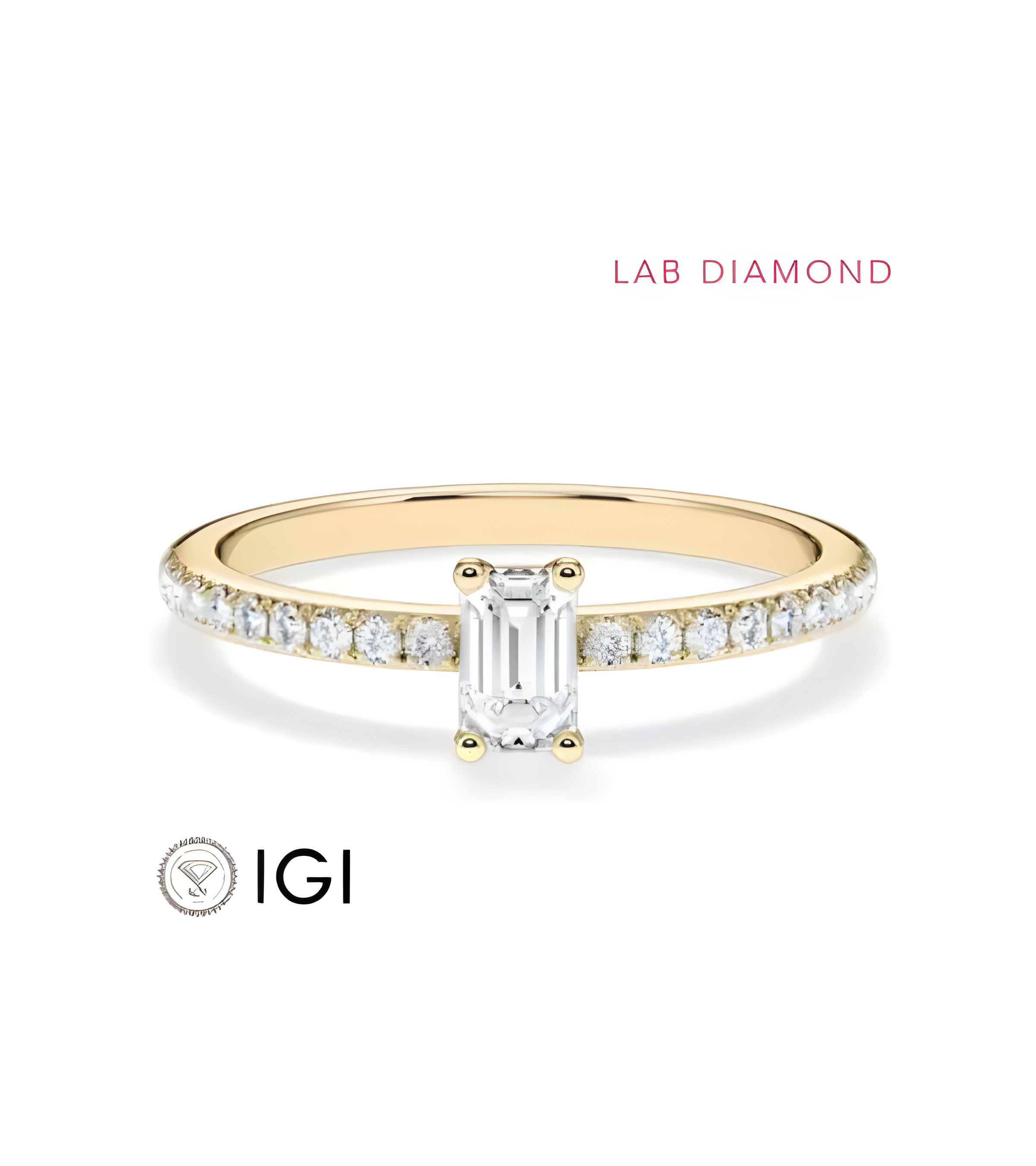 Platinum combined Pavé engagement rings with lab-grown diamonds | Staring
