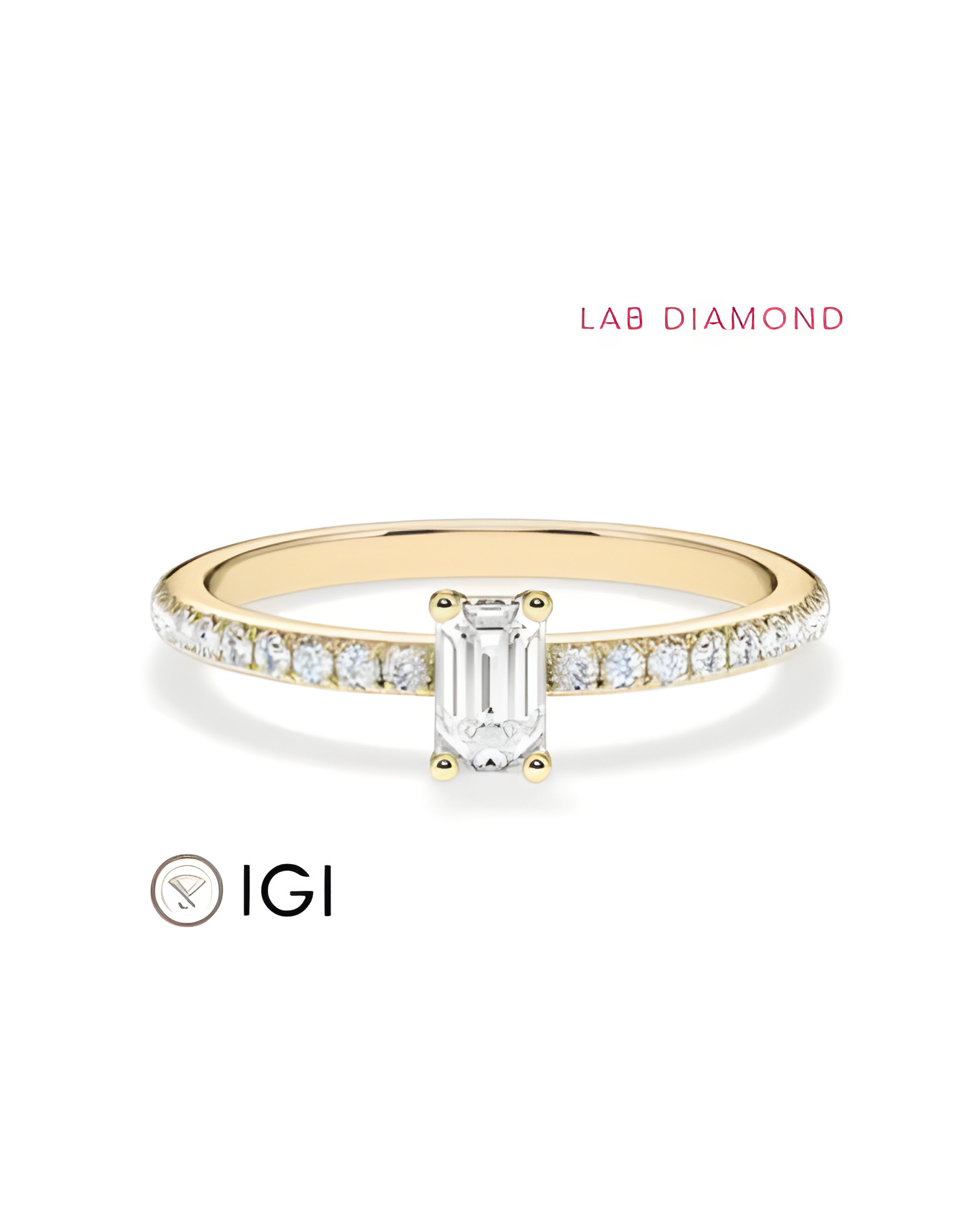 Platinum combined Pavé engagement rings with lab-grown diamonds | Staring