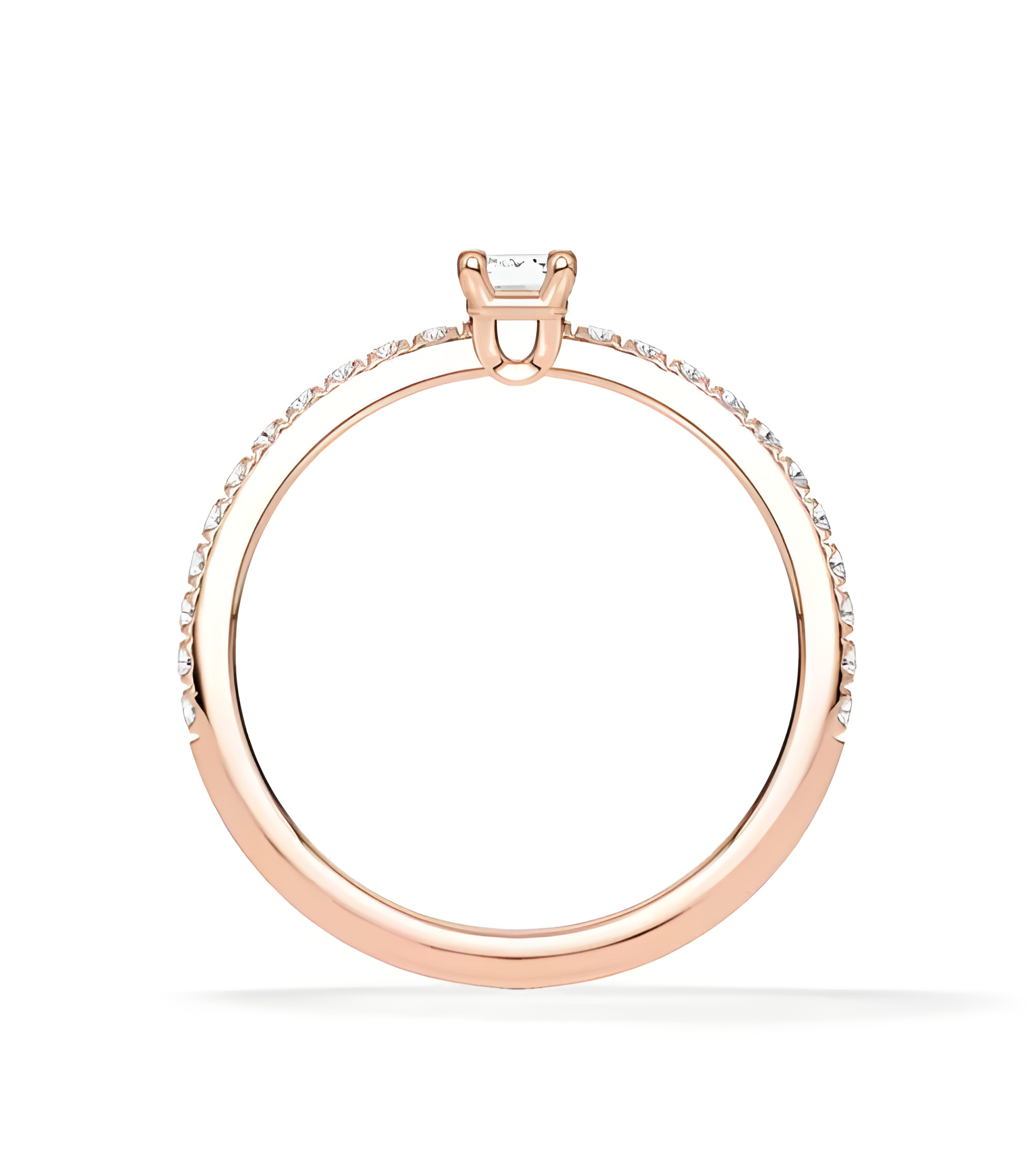 Anillos  en oro rosa pavé con lab diamond | Staring