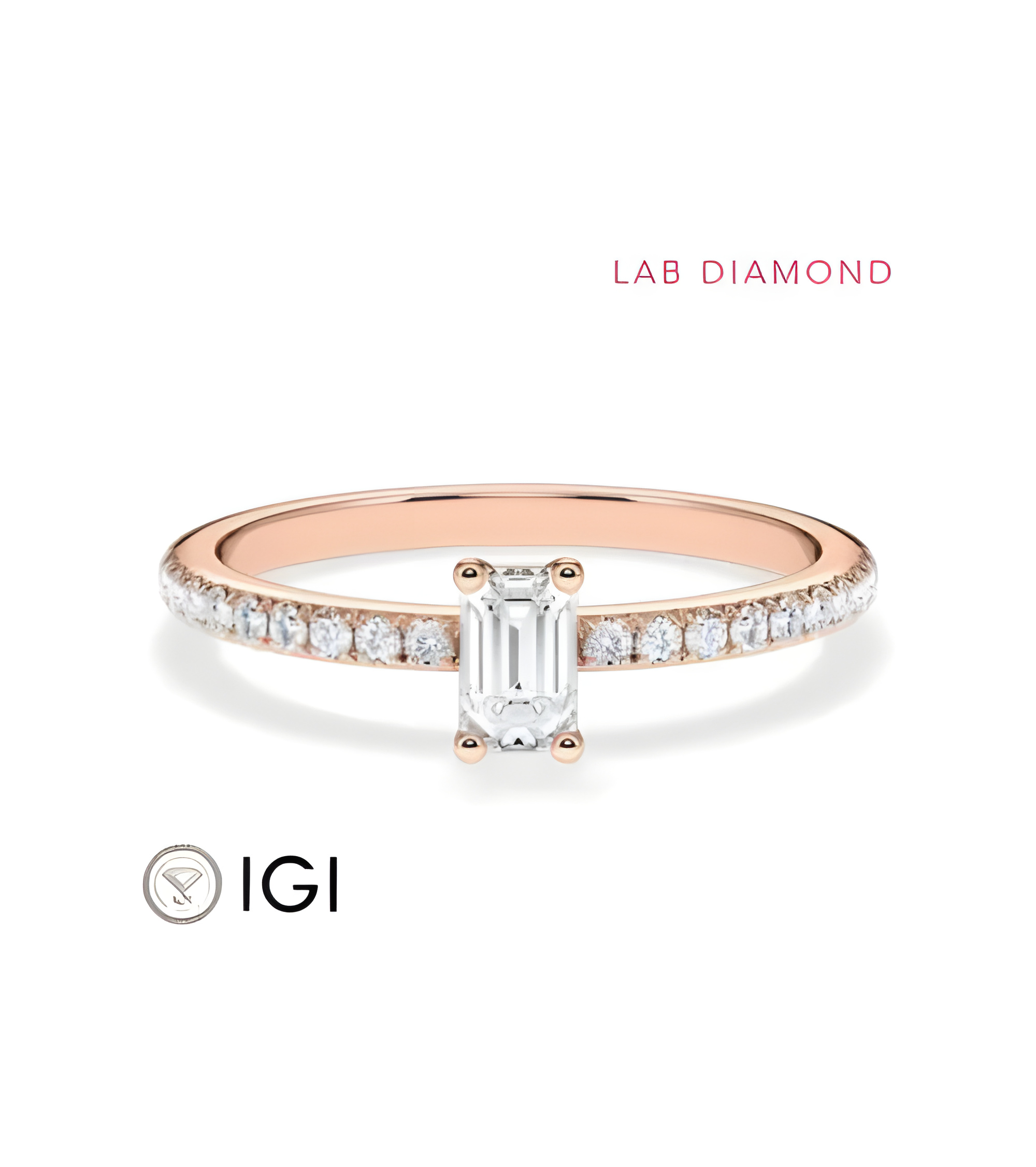 Combined Pavé engagement rings with lab-grown diamonds | Staring
