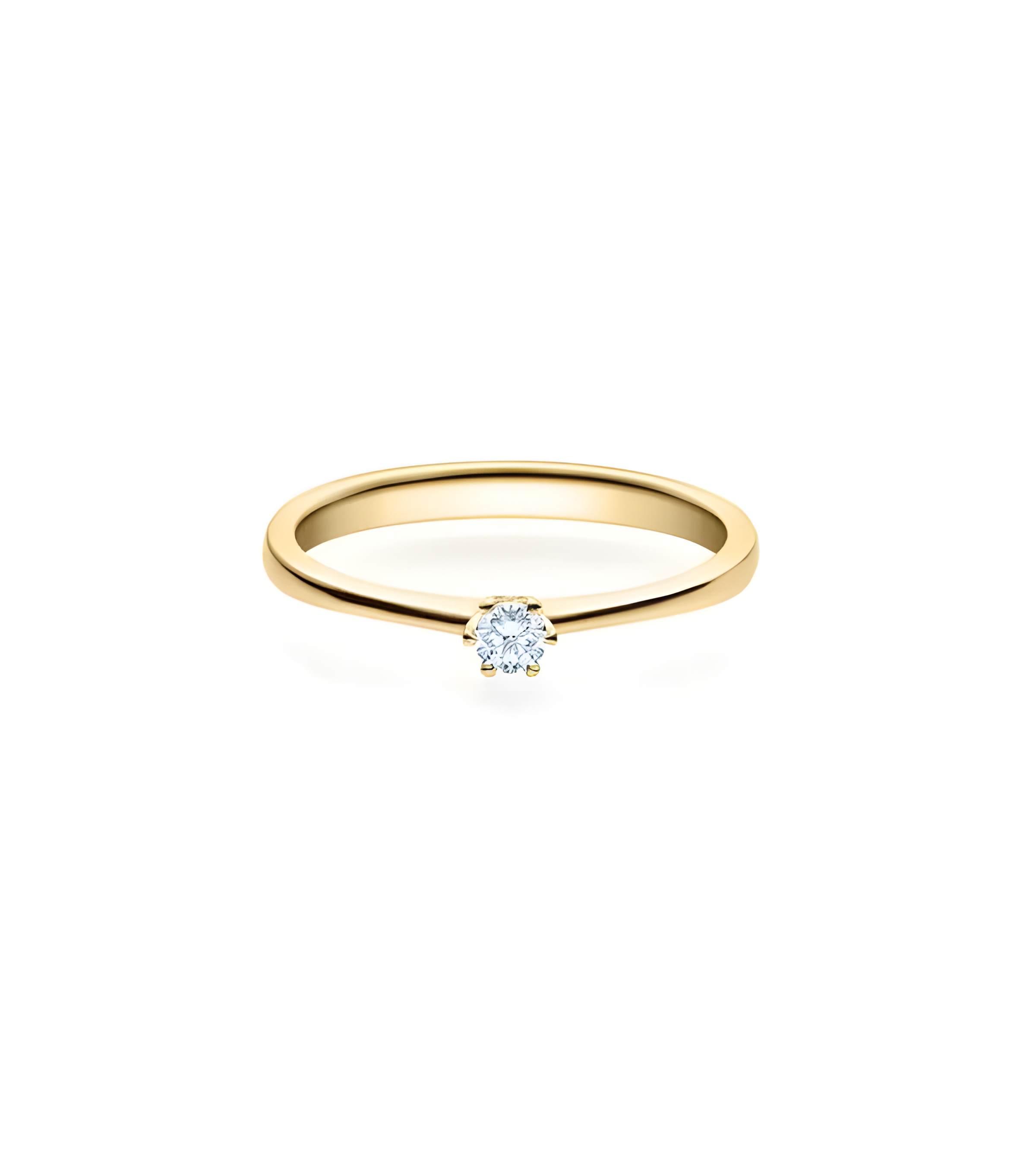 Solitario en oro amarillo de 14K con diamante G,si de la mejor calidad