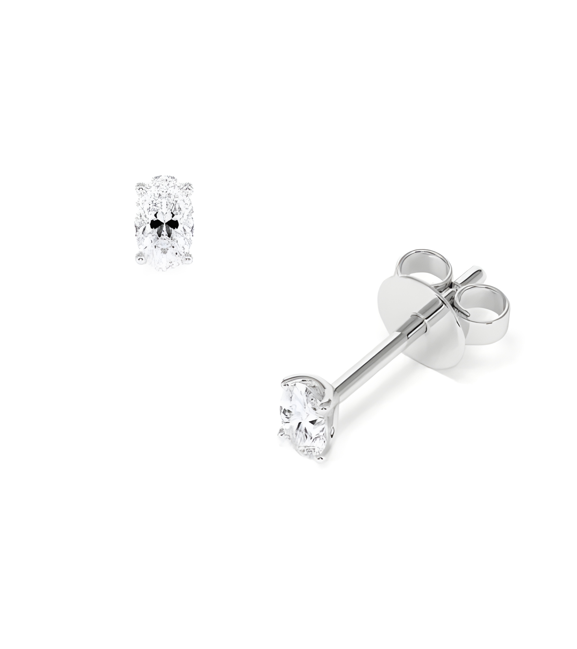 Aros económicos de oro blanco de 18 quilates con diamantes