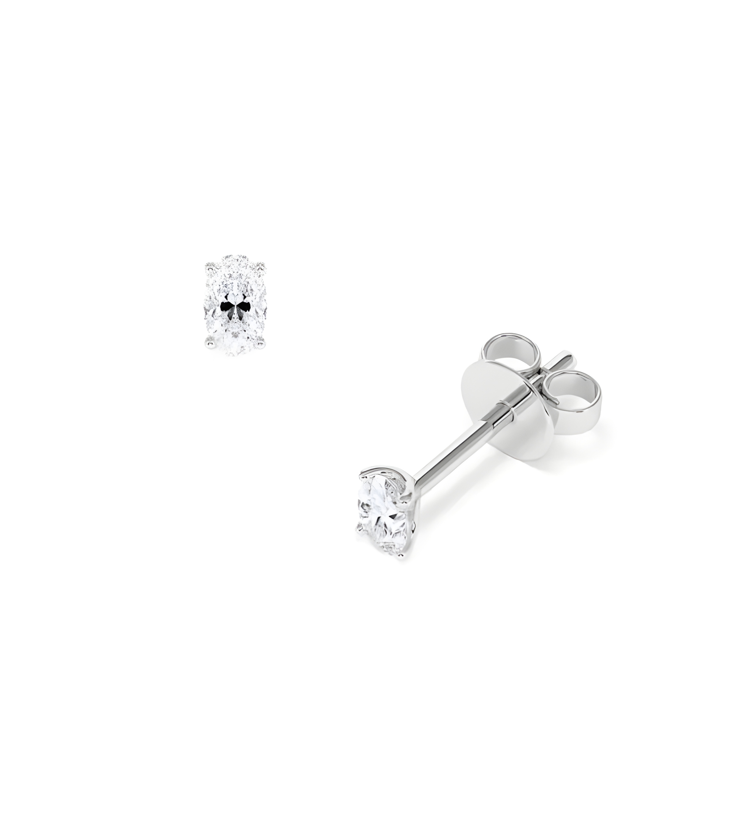 Pendientes Oval en oro o platino con diamantes naturales | Staring