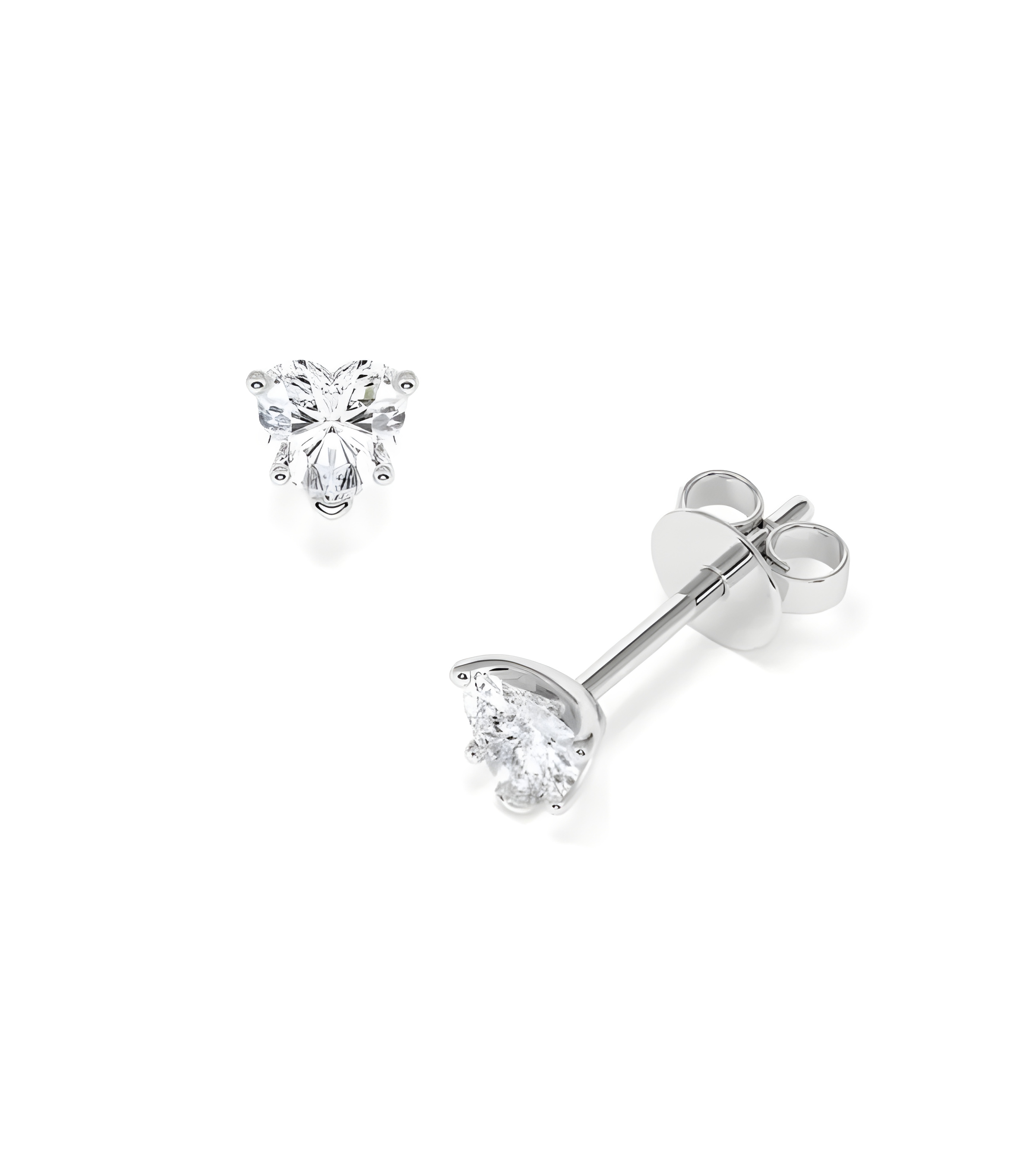 Aros económicos de oro blanco de 18 quilates con diamantes