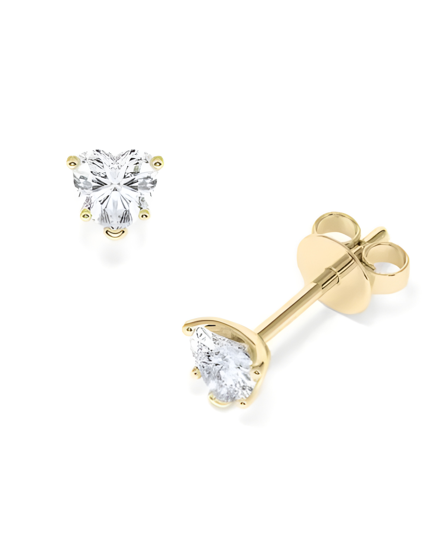 Aros económicos de oro blanco de 18 quilates con diamantes