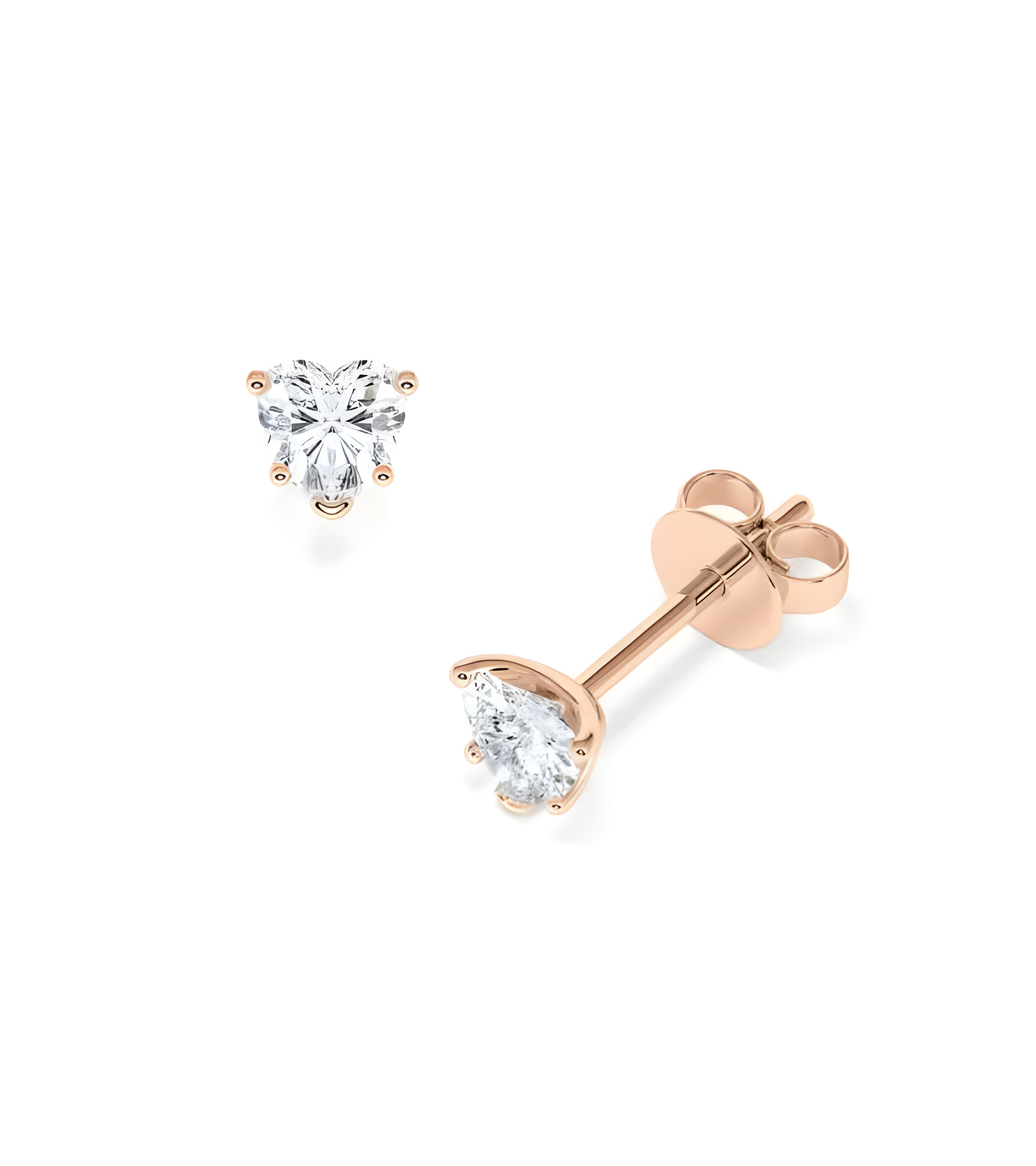 Aros económicos de oro blanco de 18 quilates con diamantes