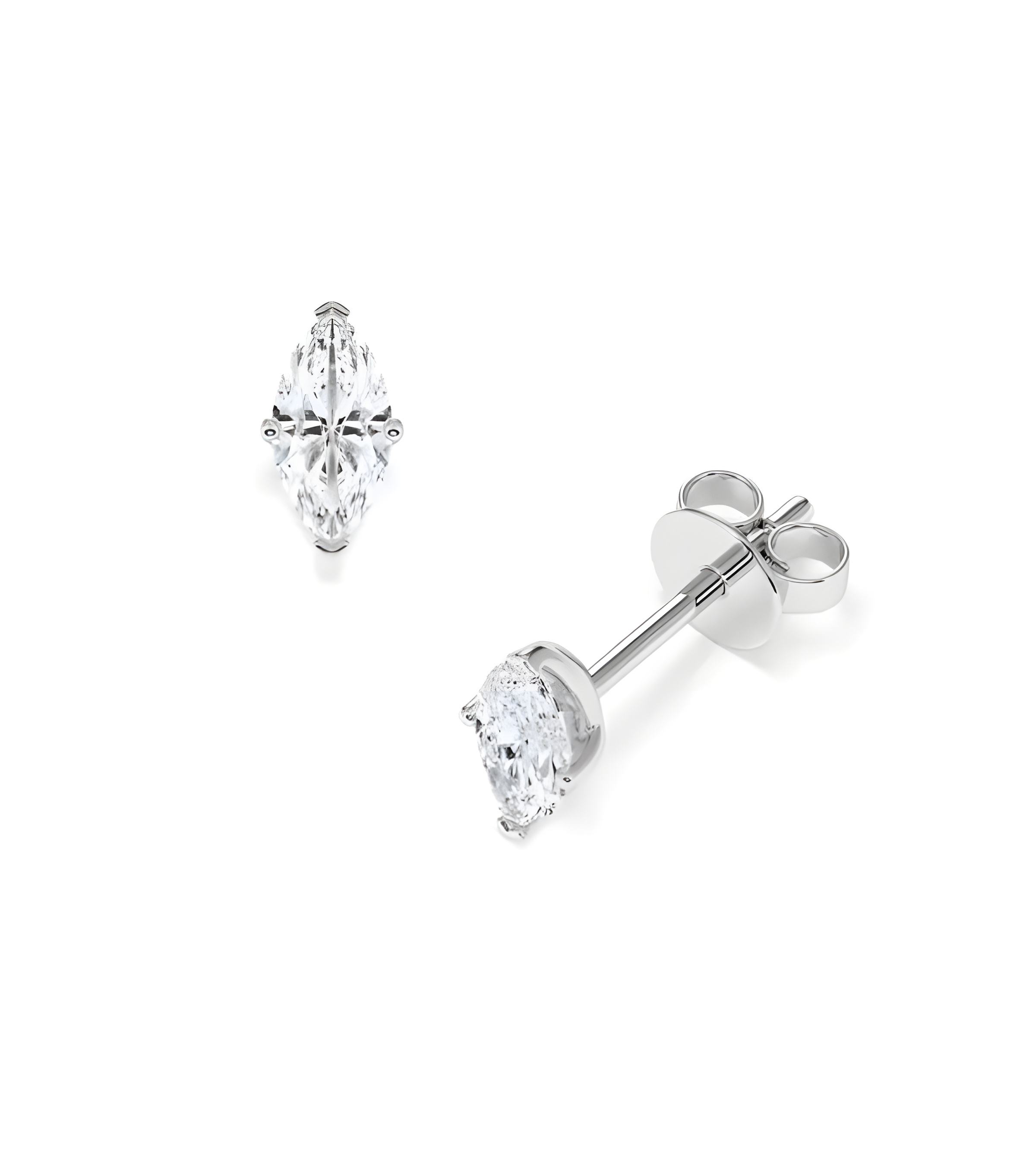 Aros económicos de oro blanco de 18 quilates con diamantes
