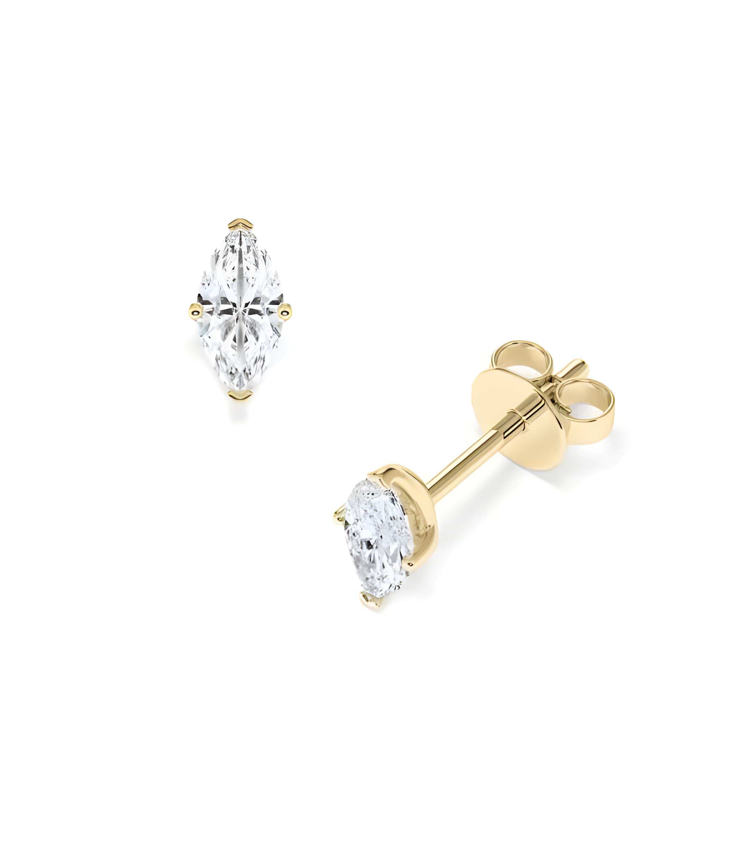 Pendientes marquesa en oro o platino con diamantes laboratorio I Staring